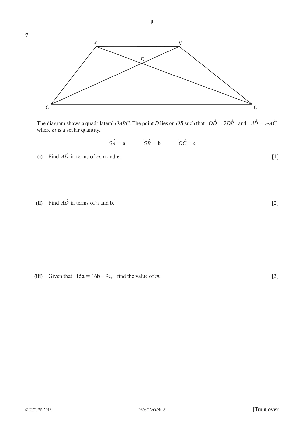 Cambridge IGCSE Mathematics - Additional 0606 2018 Oct/Nov Paper 1 · Variant 3 question paper, page 9 of 16
