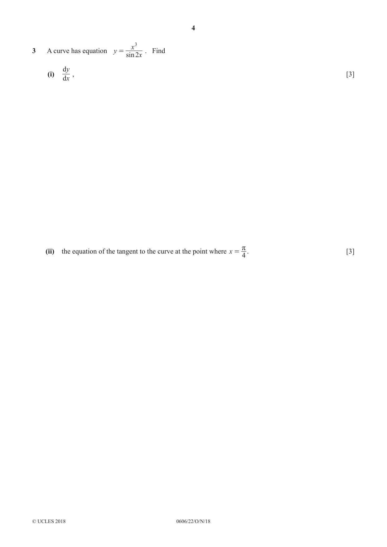 Cambridge IGCSE Mathematics - Additional 0606 2018 Oct/Nov Paper 2 · Variant 2 question paper, page 4 of 16