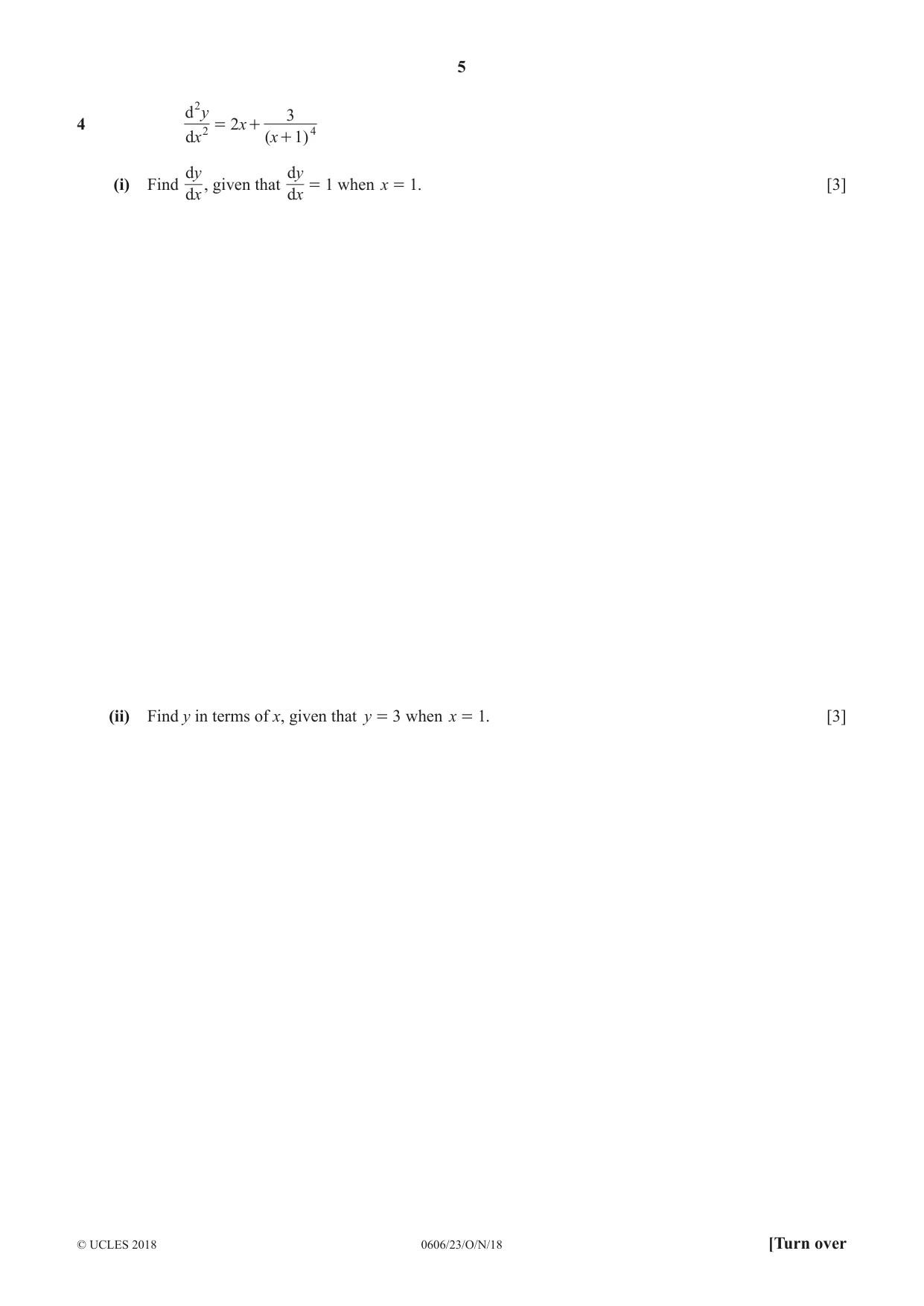 Cambridge IGCSE Mathematics - Additional 0606 2018 Oct/Nov Paper 2 · Variant 3 question paper, page 5 of 16