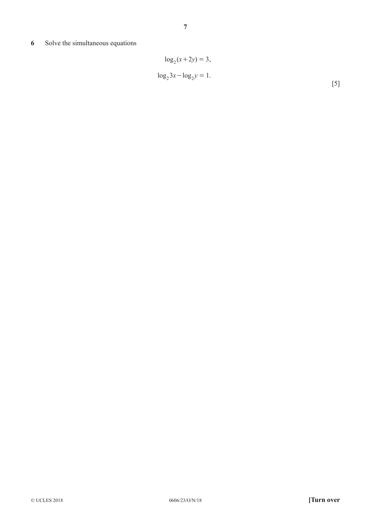 Cambridge IGCSE Mathematics - Additional 0606 2018 Oct/Nov Paper 2 · Variant 3 question paper, page 7 of 16