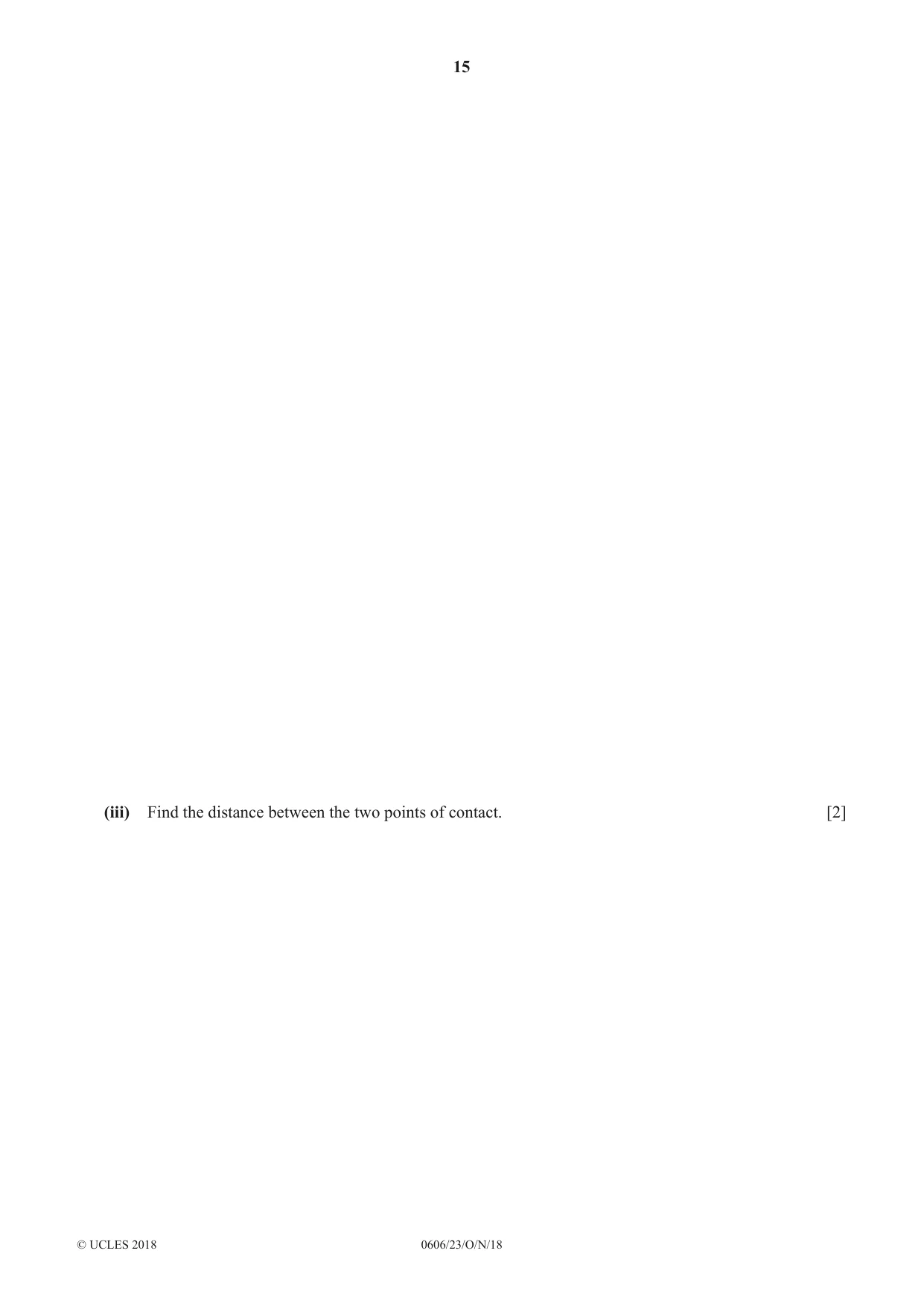 Cambridge IGCSE Mathematics - Additional 0606 2018 Oct/Nov Paper 2 · Variant 3 question paper, page 15 of 16