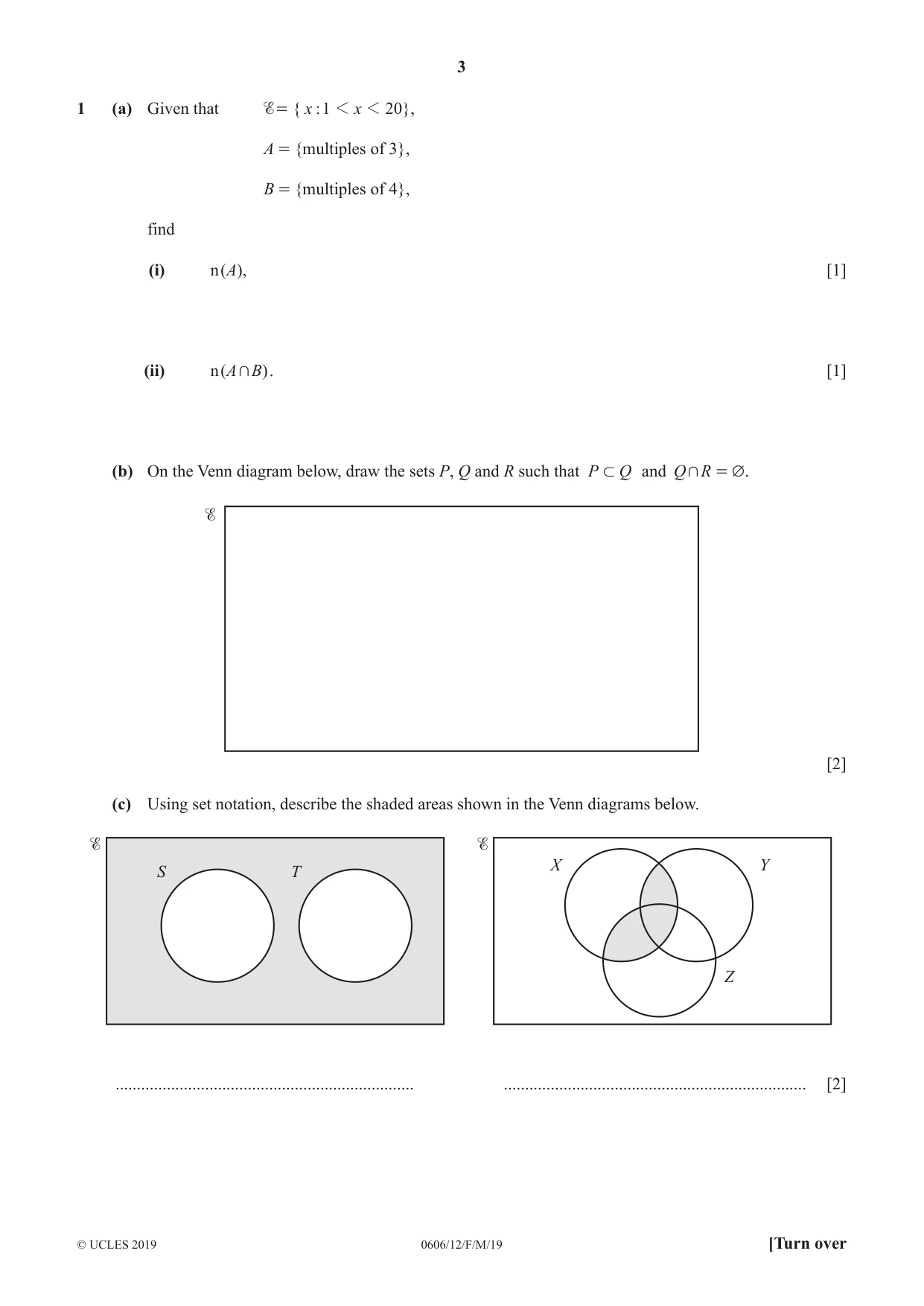 Cambridge IGCSE Mathematics - Additional 0606 2019 Feb/March Paper 1 · Variant 2 question paper, page 3 of 16