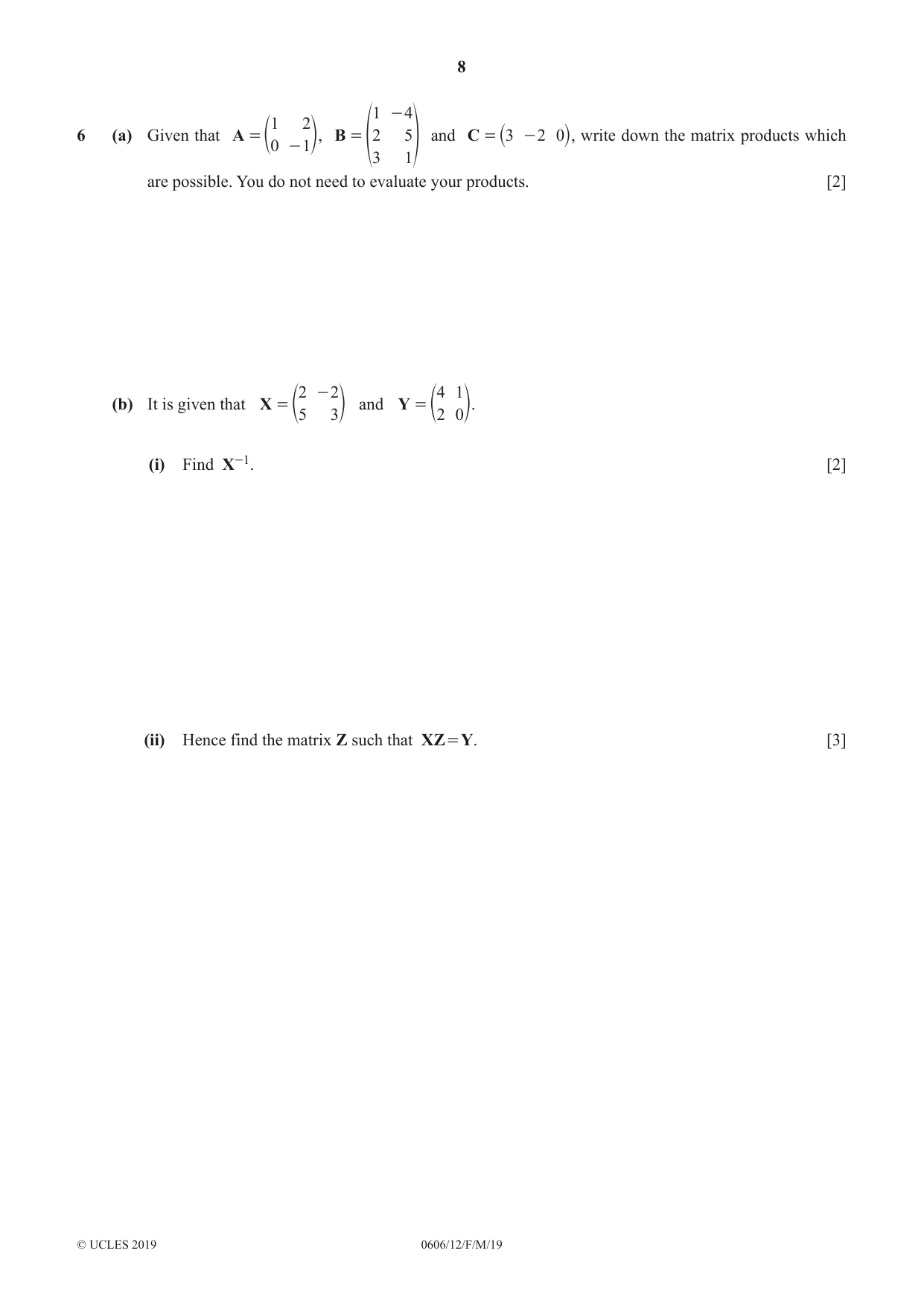 Cambridge IGCSE Mathematics - Additional 0606 2019 Feb/March Paper 1 · Variant 2 question paper, page 8 of 16