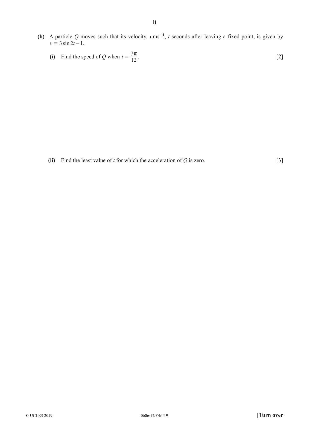 Cambridge IGCSE Mathematics - Additional 0606 2019 Feb/March Paper 1 · Variant 2 question paper, page 11 of 16