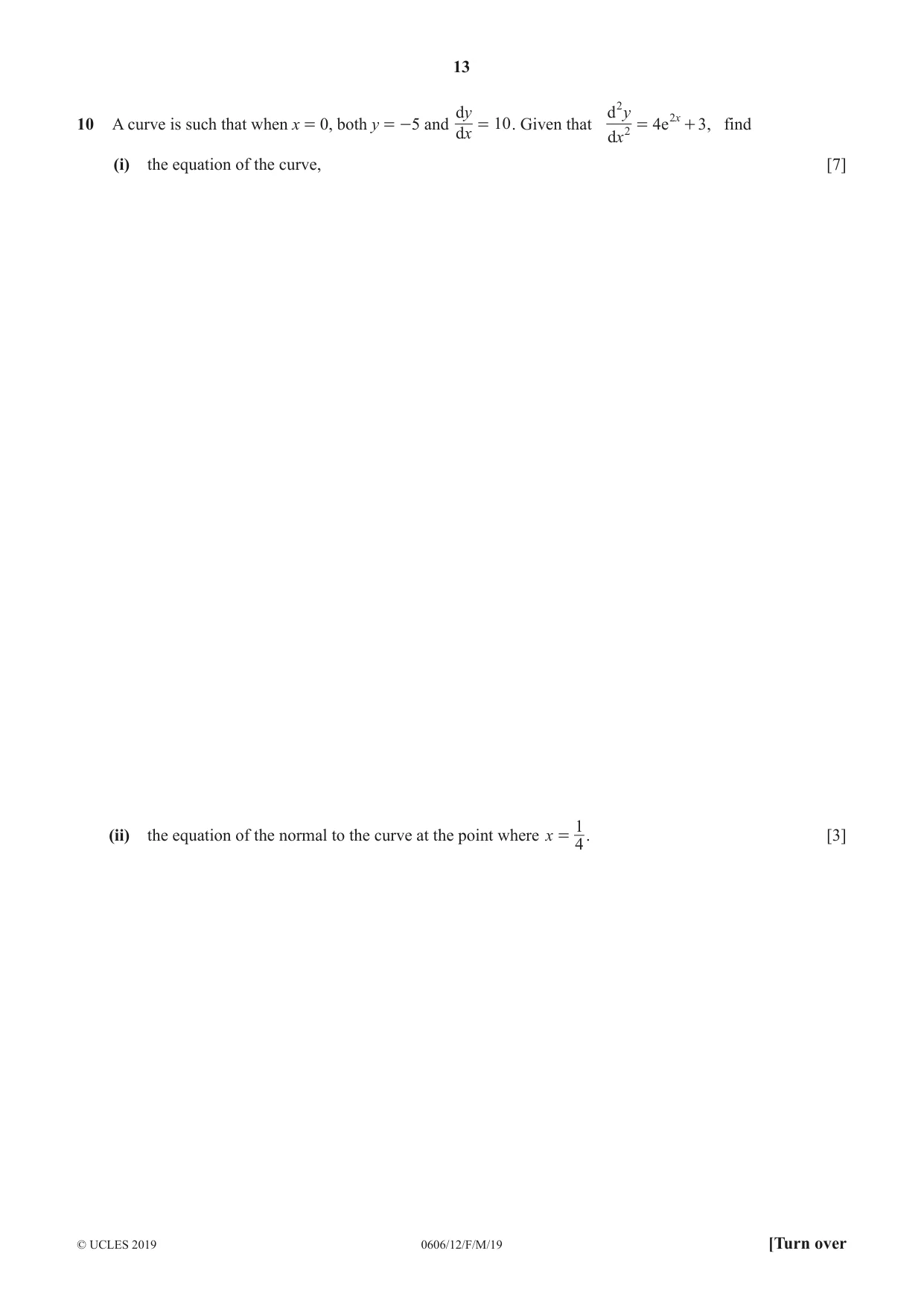 Cambridge IGCSE Mathematics - Additional 0606 2019 Feb/March Paper 1 · Variant 2 question paper, page 13 of 16