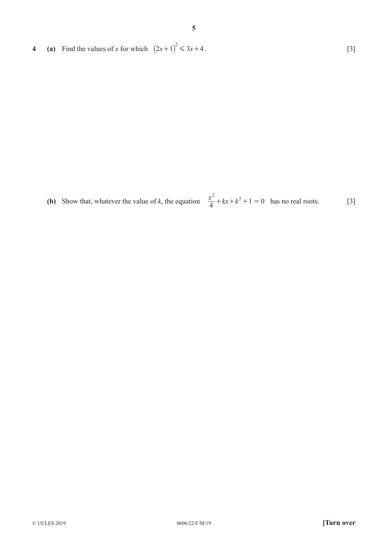 Cambridge IGCSE Mathematics - Additional 0606 2019 Feb/March Paper 2 · Variant 2 question paper, page 5 of 16