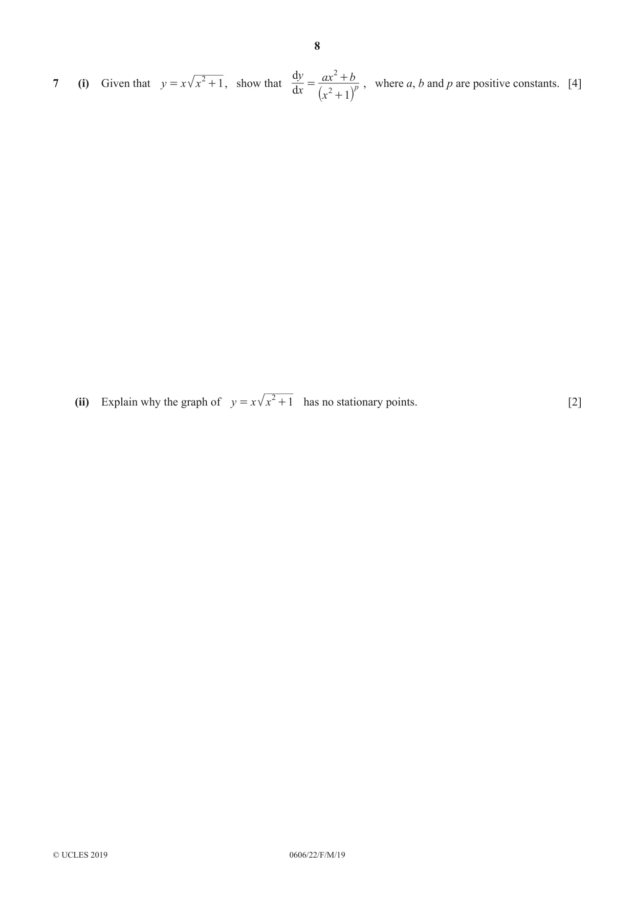 Cambridge IGCSE Mathematics - Additional 0606 2019 Feb/March Paper 2 · Variant 2 question paper, page 8 of 16