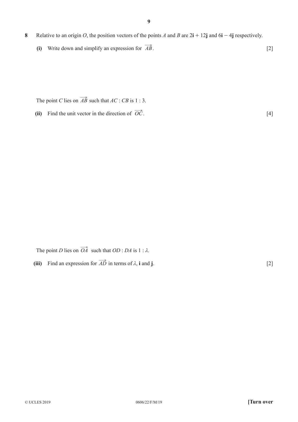 Cambridge IGCSE Mathematics - Additional 0606 2019 Feb/March Paper 2 · Variant 2 question paper, page 9 of 16