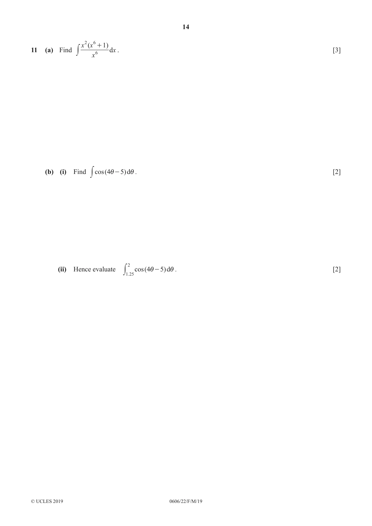 Cambridge IGCSE Mathematics - Additional 0606 2019 Feb/March Paper 2 · Variant 2 question paper, page 14 of 16
