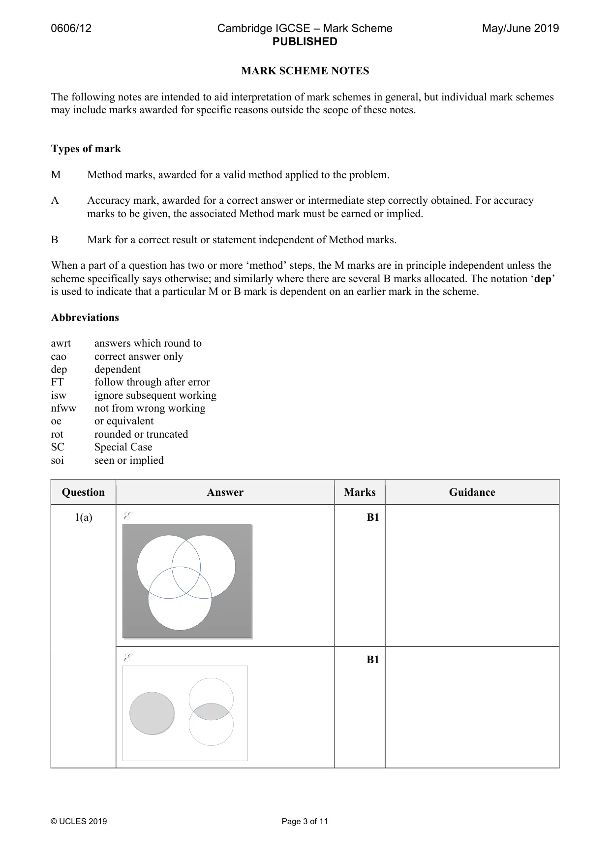 Mark scheme, page 3 of 11