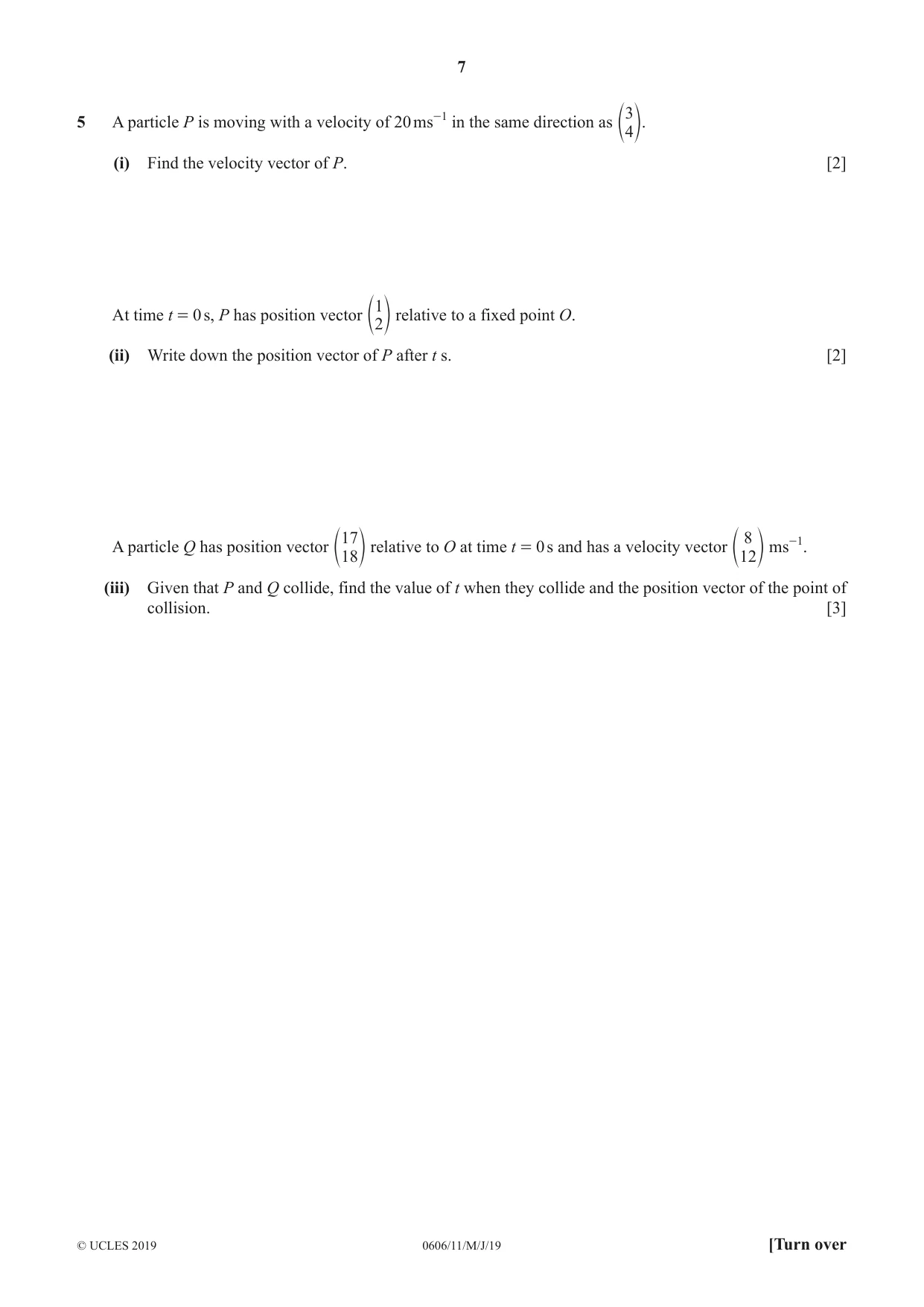 Cambridge IGCSE Mathematics - Additional 0606 2019 May/June Paper 1 · Variant 1 question paper, page 7 of 16