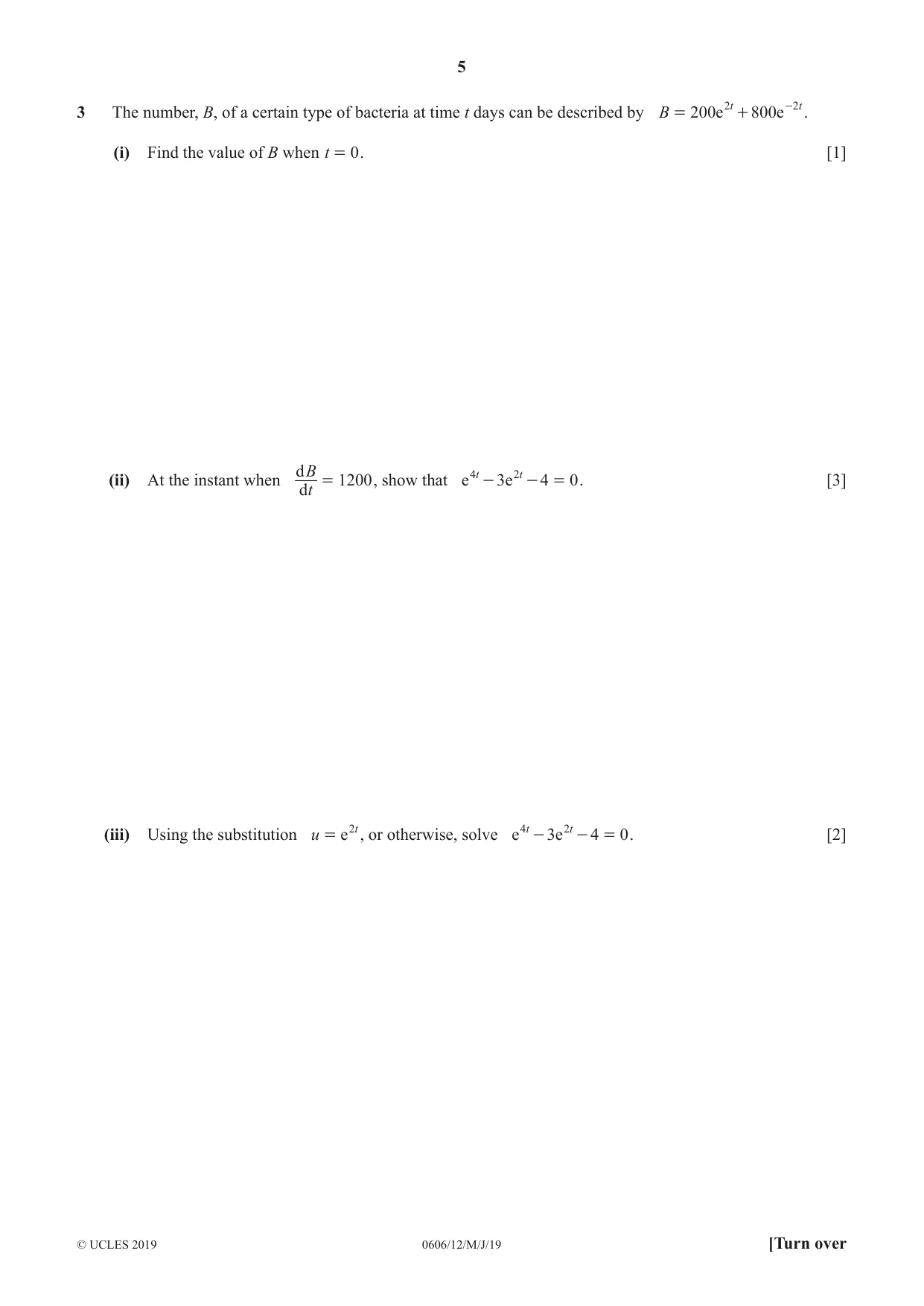 Cambridge IGCSE Mathematics - Additional 0606 2019 May/June Paper 1 · Variant 2 question paper, page 5 of 16