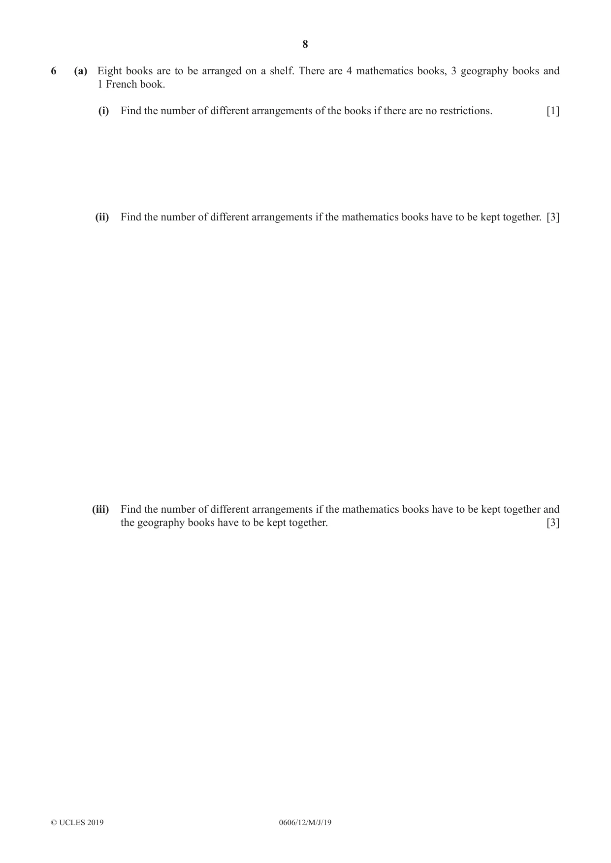 Cambridge IGCSE Mathematics - Additional 0606 2019 May/June Paper 1 · Variant 2 question paper, page 8 of 16