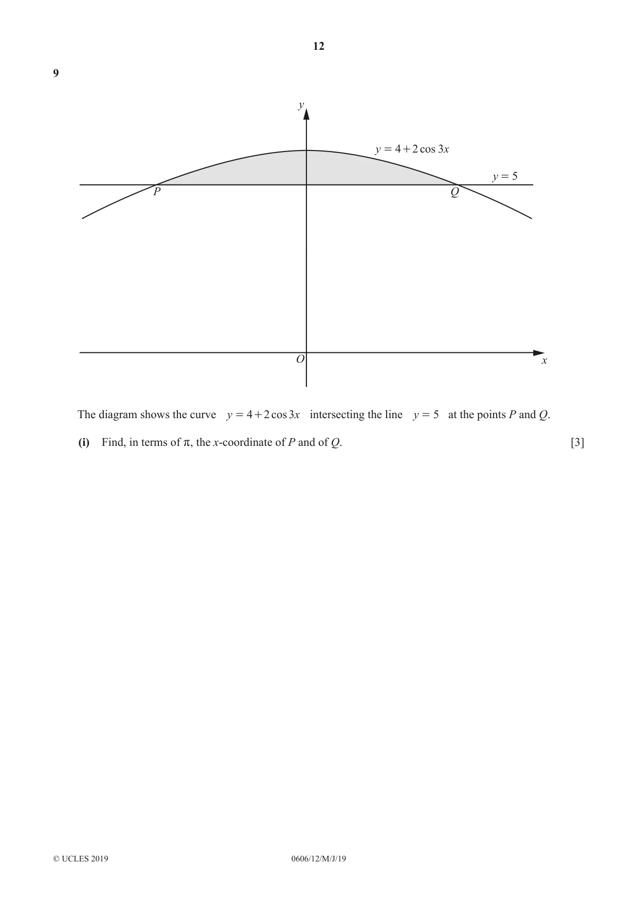 Cambridge IGCSE Mathematics - Additional 0606 2019 May/June Paper 1 · Variant 2 question paper, page 12 of 16