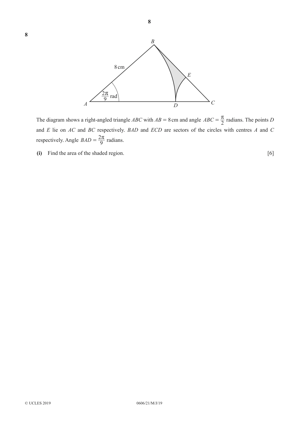 Cambridge IGCSE Mathematics - Additional 0606 2019 May/June Paper 2 · Variant 1 question paper, page 8 of 16