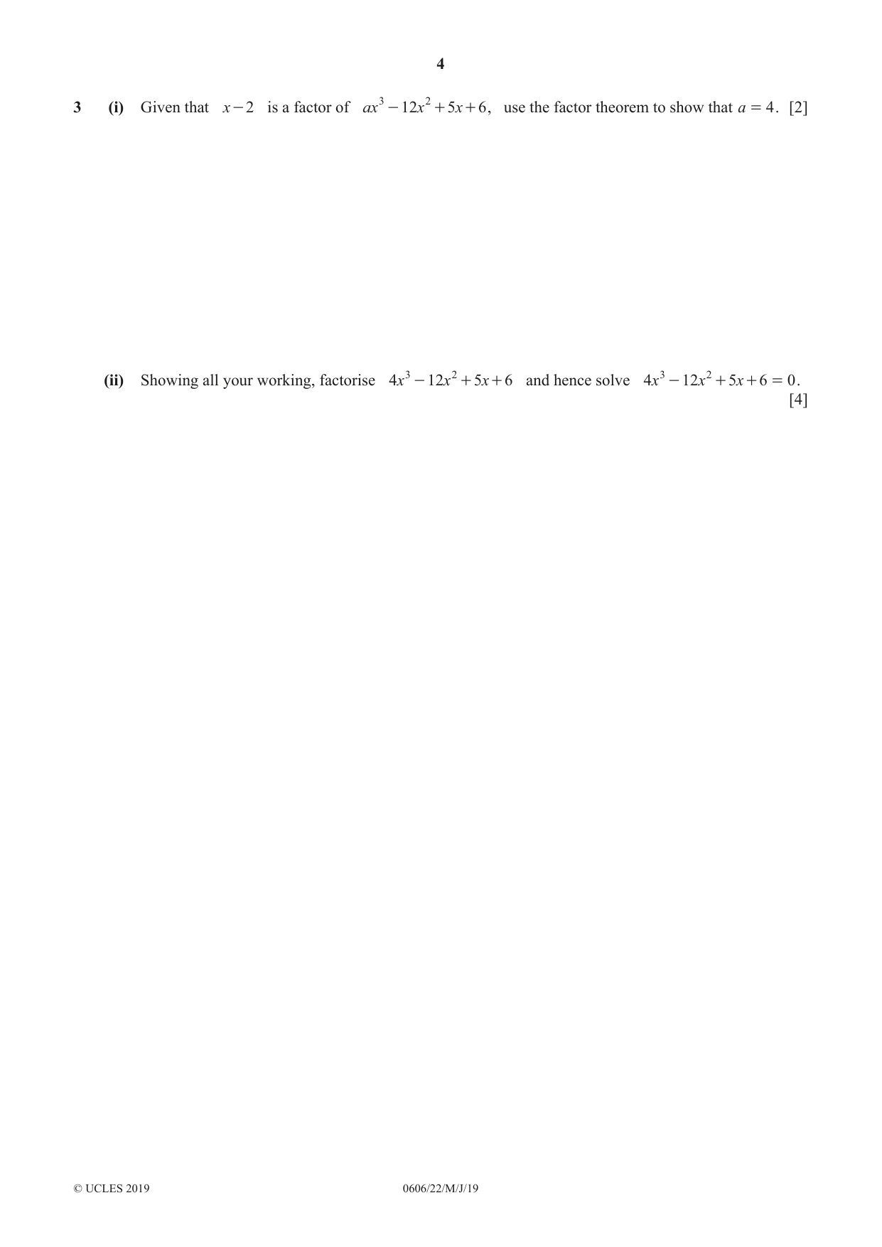 Cambridge IGCSE Mathematics - Additional 0606 2019 May/June Paper 2 · Variant 2 question paper, page 4 of 16