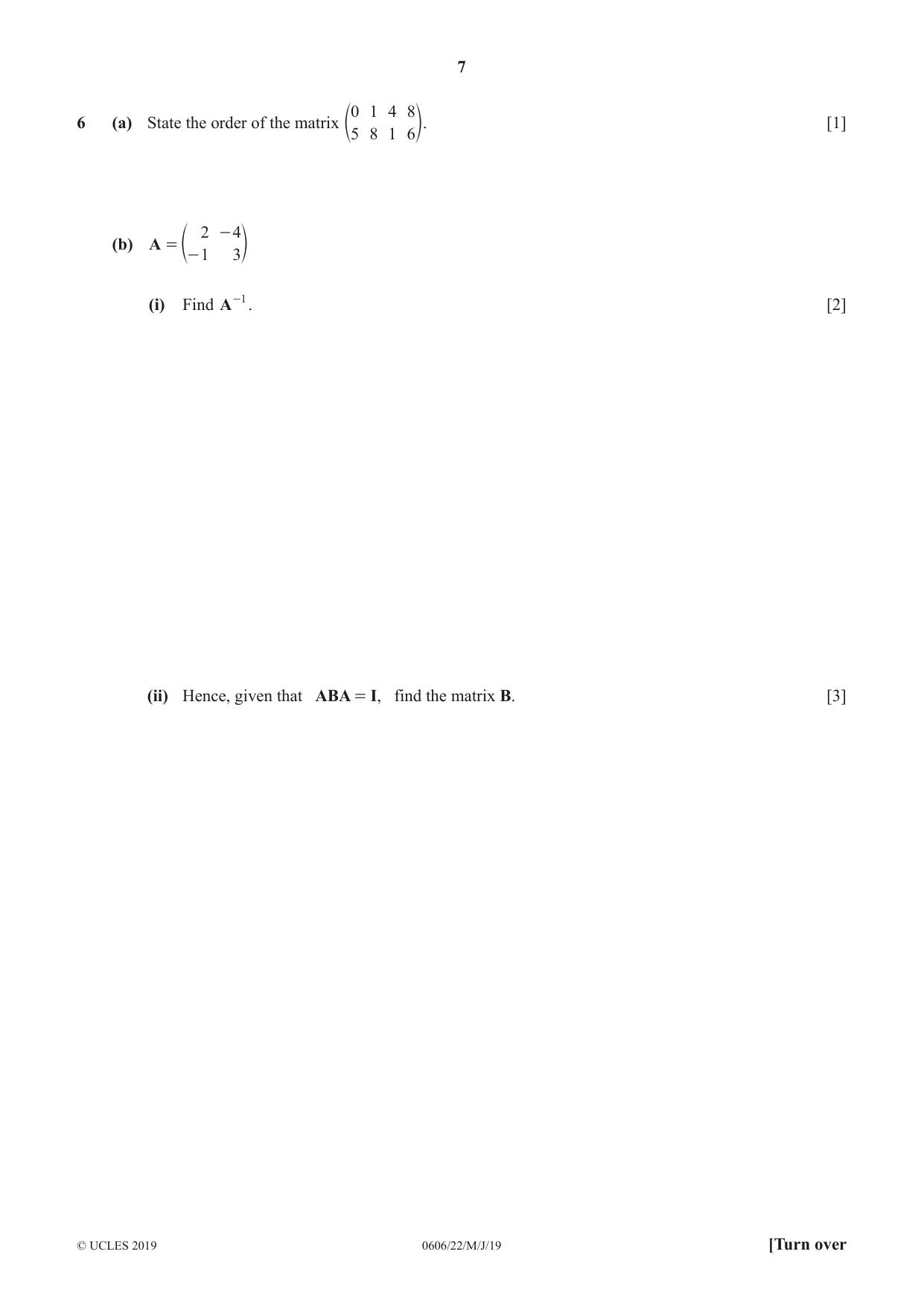 Cambridge IGCSE Mathematics - Additional 0606 2019 May/June Paper 2 · Variant 2 question paper, page 7 of 16