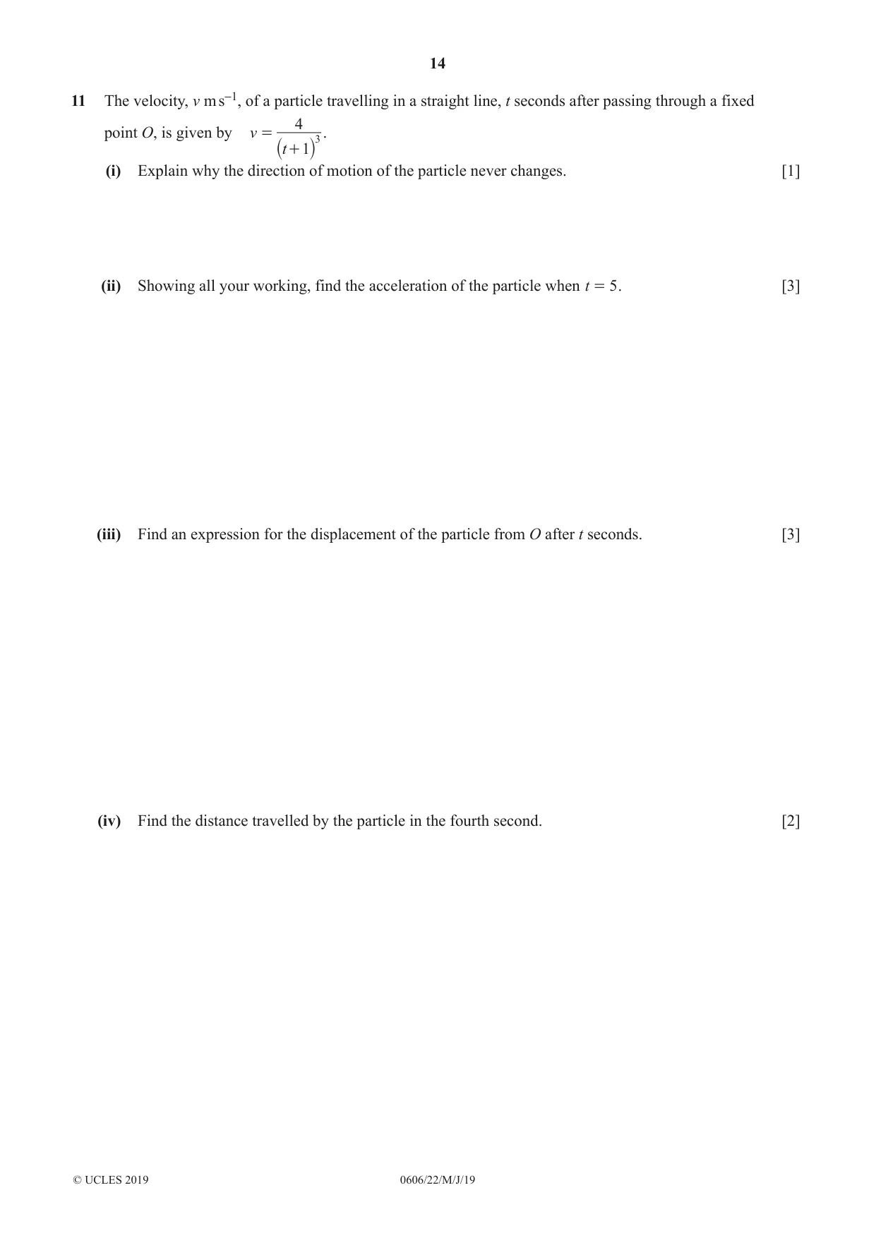 Cambridge IGCSE Mathematics - Additional 0606 2019 May/June Paper 2 · Variant 2 question paper, page 14 of 16