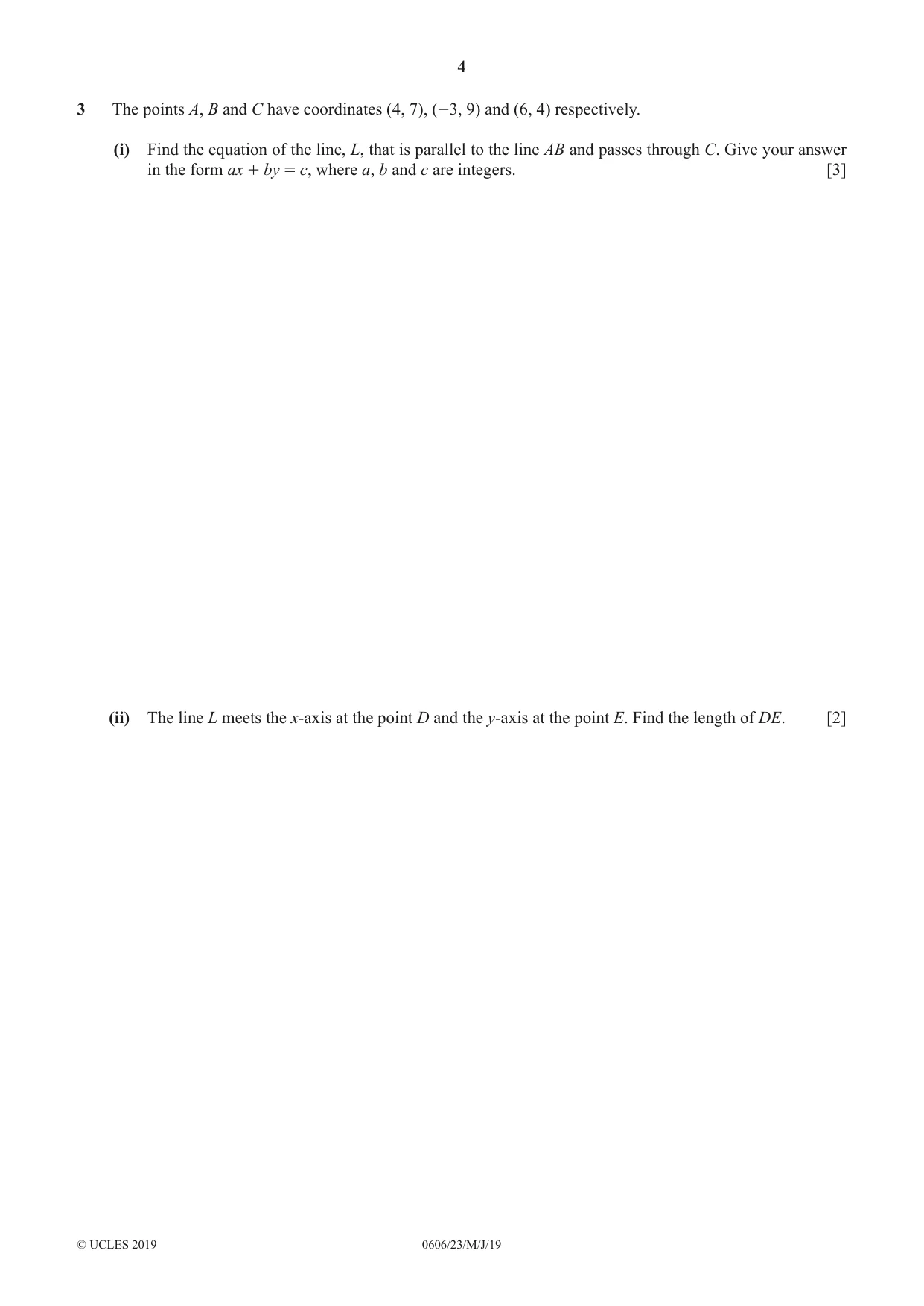 Cambridge IGCSE Mathematics - Additional 0606 2019 May/June Paper 2 · Variant 3 question paper, page 4 of 16