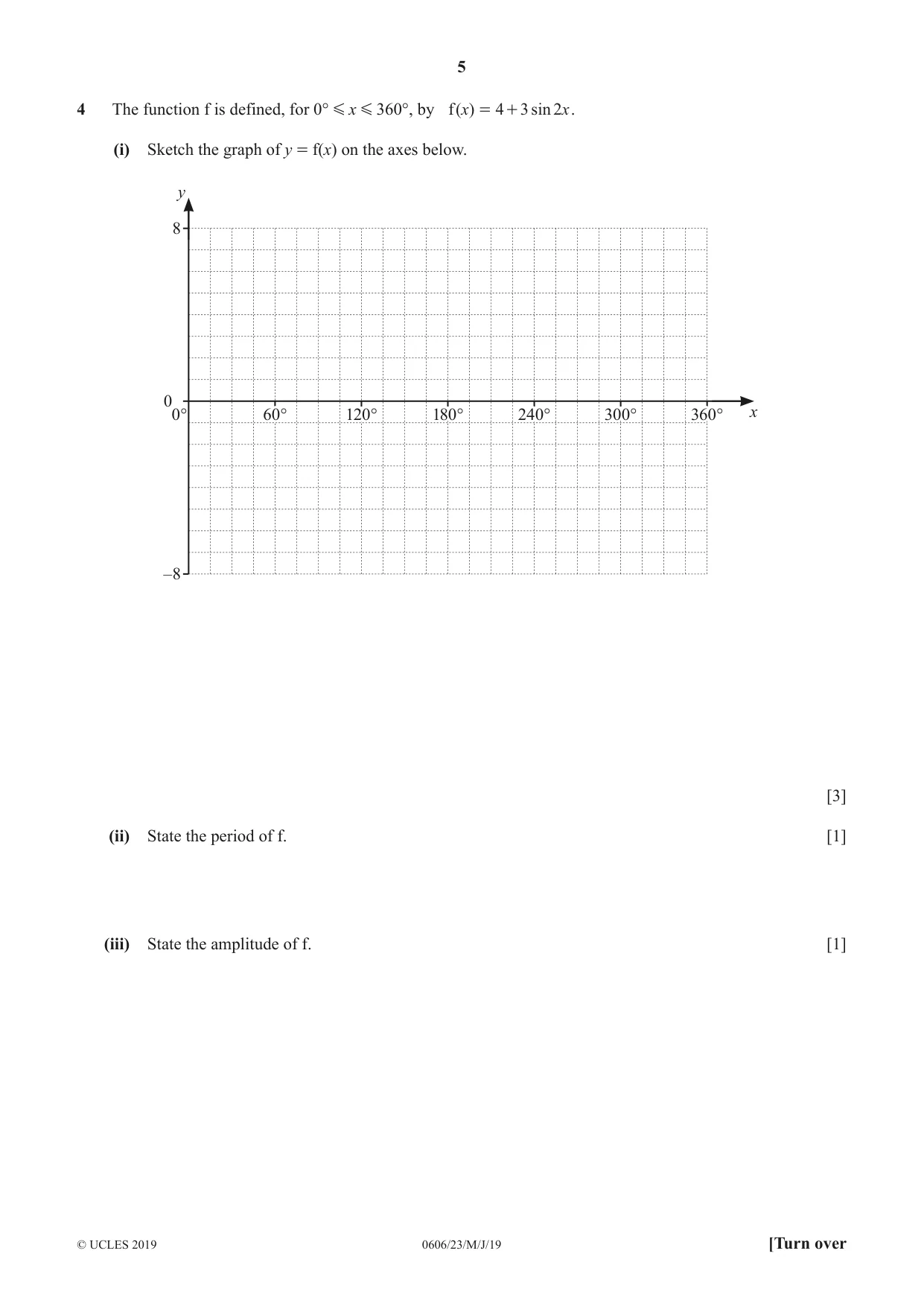Cambridge IGCSE Mathematics - Additional 0606 2019 May/June Paper 2 · Variant 3 question paper, page 5 of 16