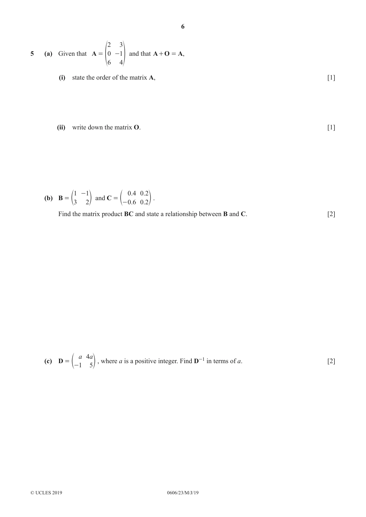 Cambridge IGCSE Mathematics - Additional 0606 2019 May/June Paper 2 · Variant 3 question paper, page 6 of 16