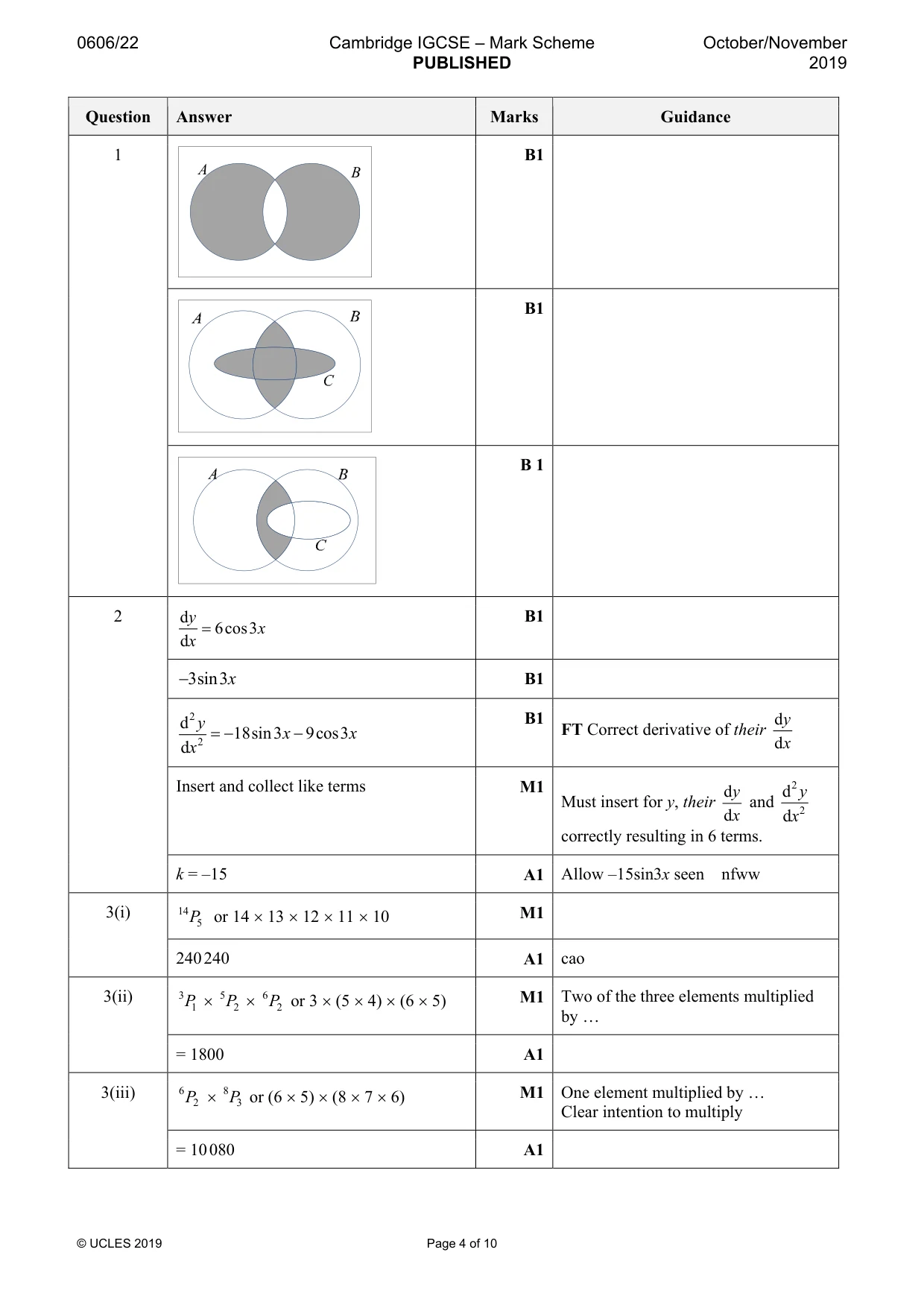 Mark scheme, page 4 of 10