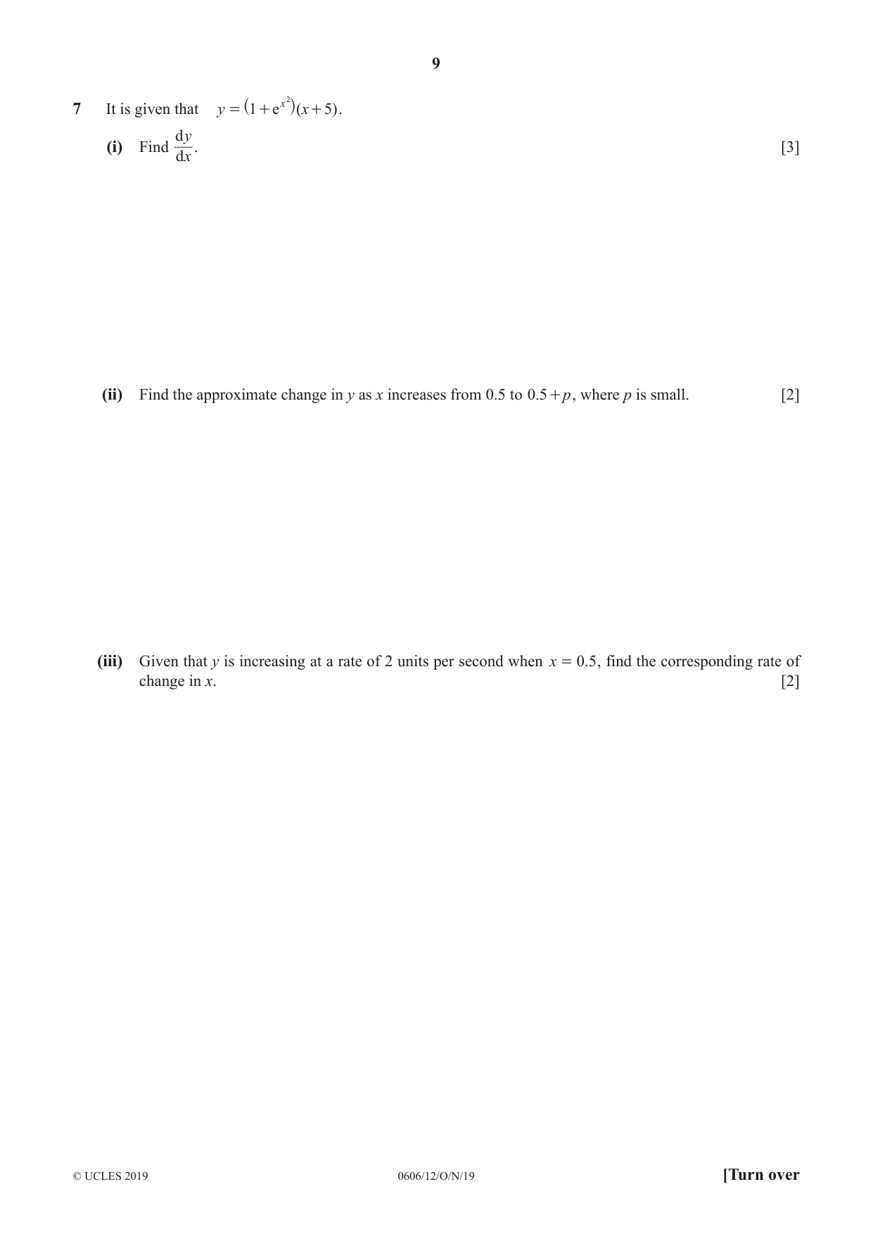 Cambridge IGCSE Mathematics - Additional 0606 2019 Oct/Nov Paper 1 · Variant 2 question paper, page 9 of 16