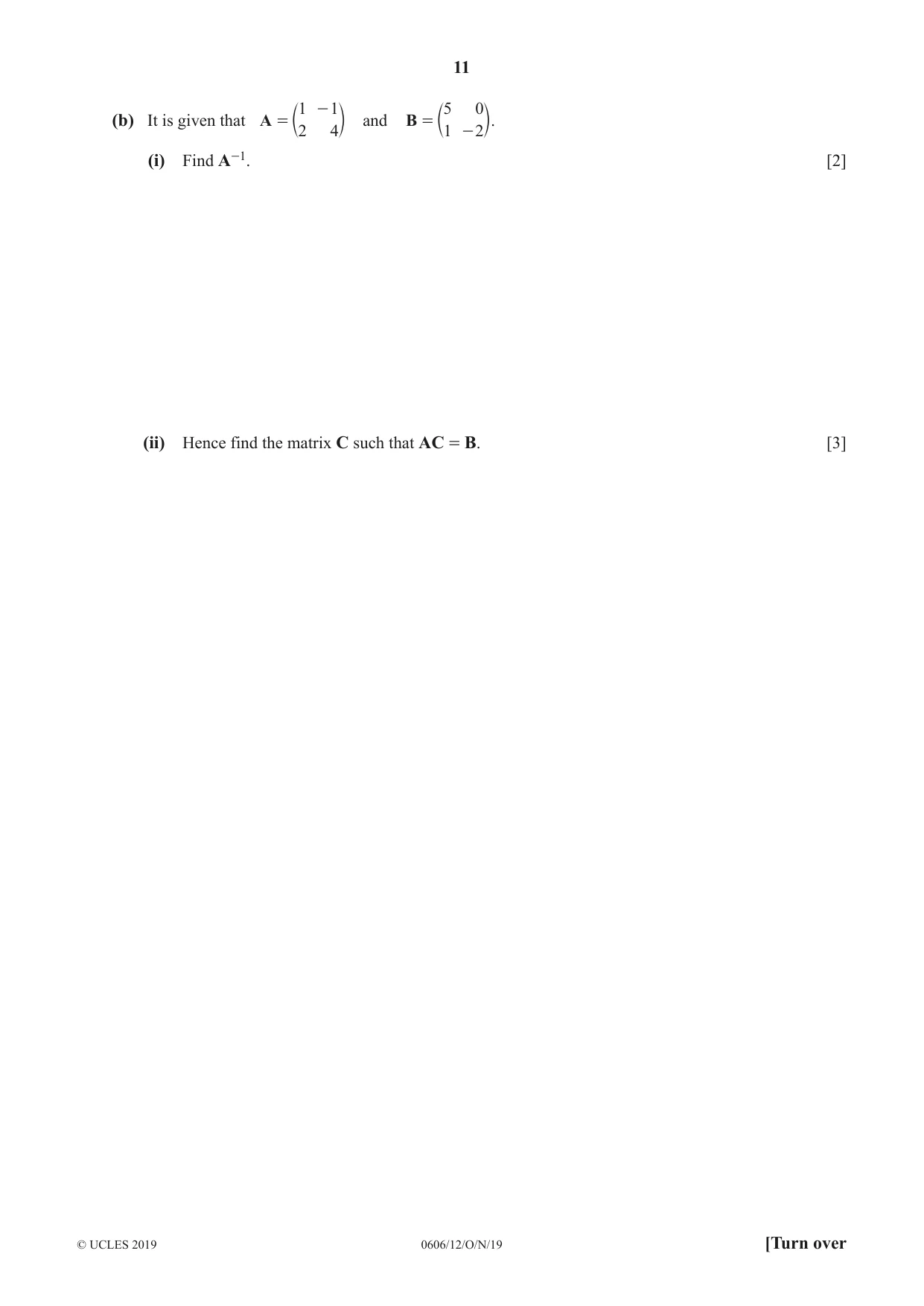 Cambridge IGCSE Mathematics - Additional 0606 2019 Oct/Nov Paper 1 · Variant 2 question paper, page 11 of 16