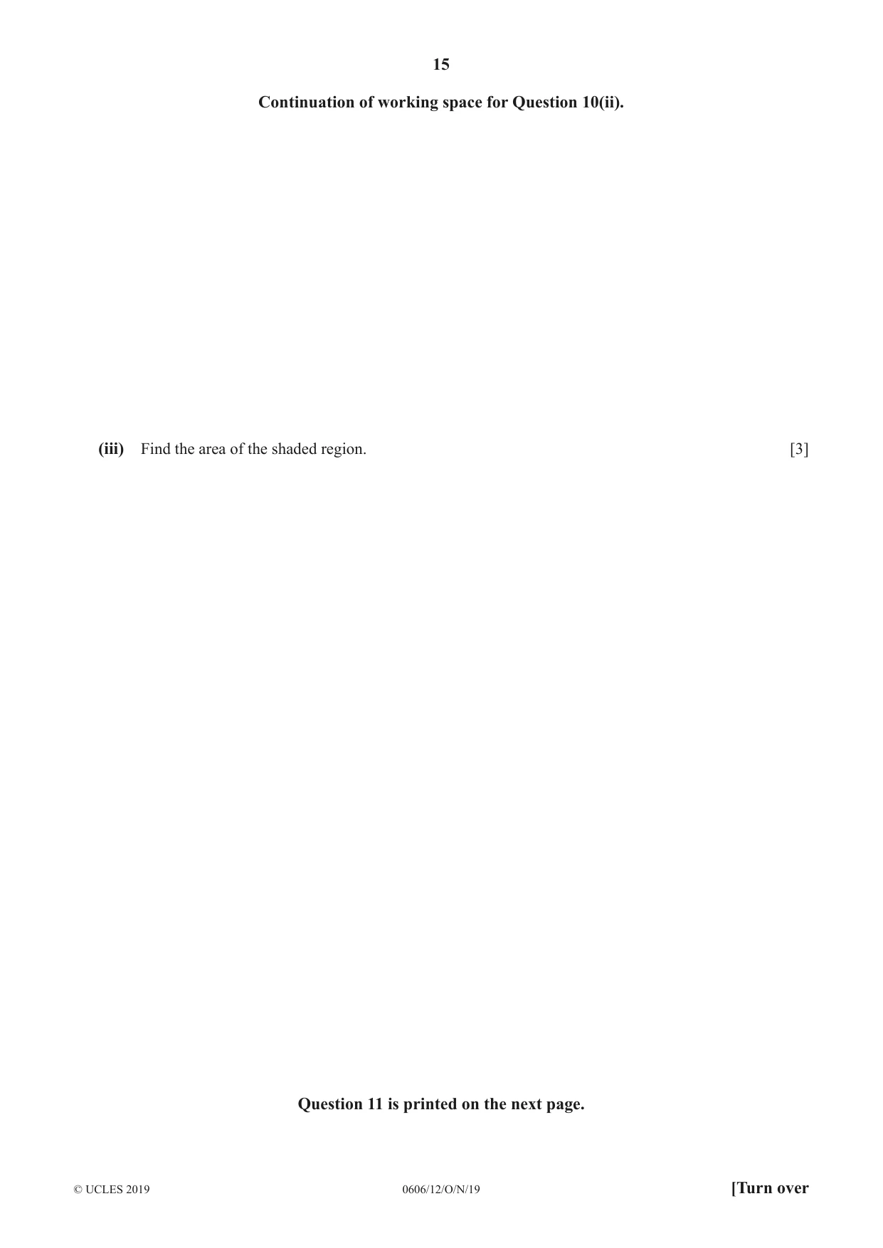 Cambridge IGCSE Mathematics - Additional 0606 2019 Oct/Nov Paper 1 · Variant 2 question paper, page 15 of 16
