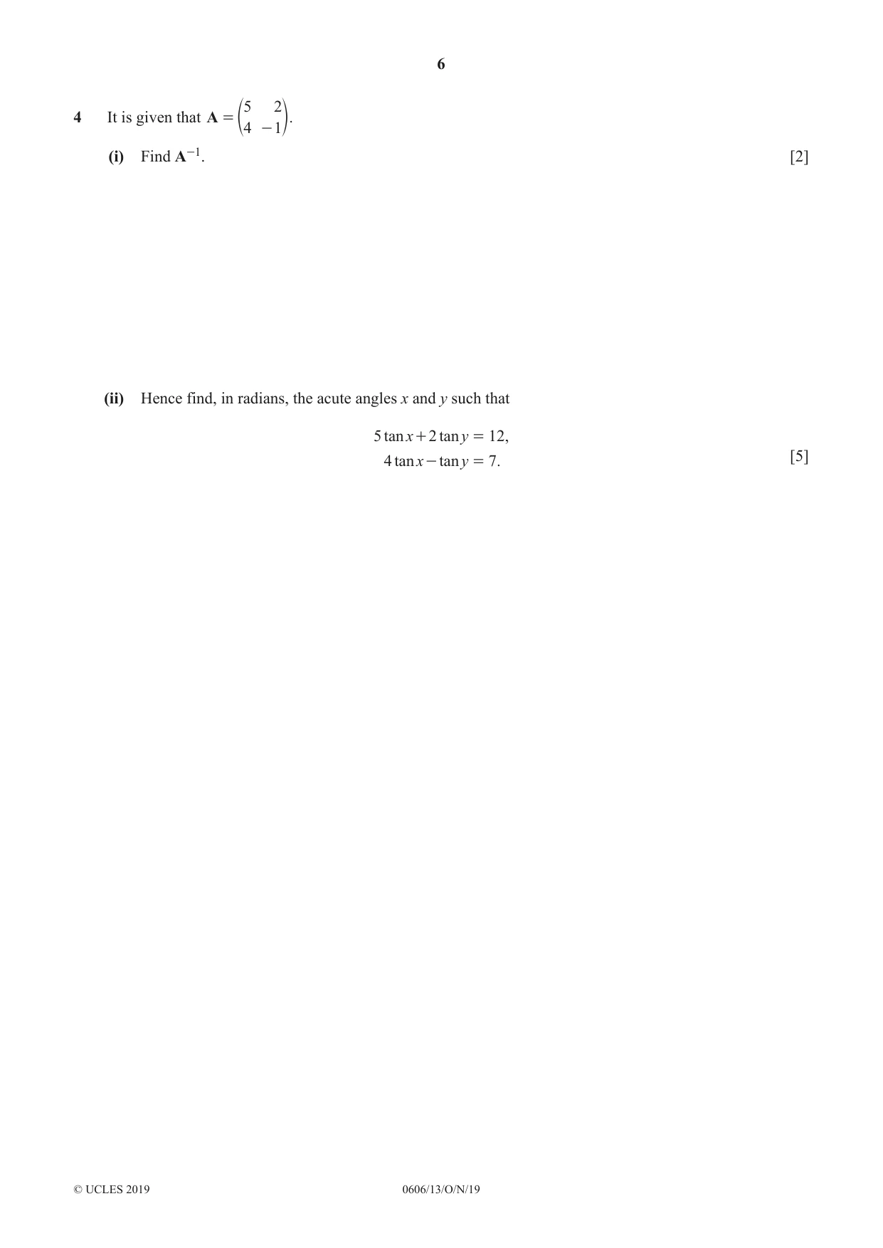 Cambridge IGCSE Mathematics - Additional 0606 2019 Oct/Nov Paper 1 · Variant 3 question paper, page 6 of 16