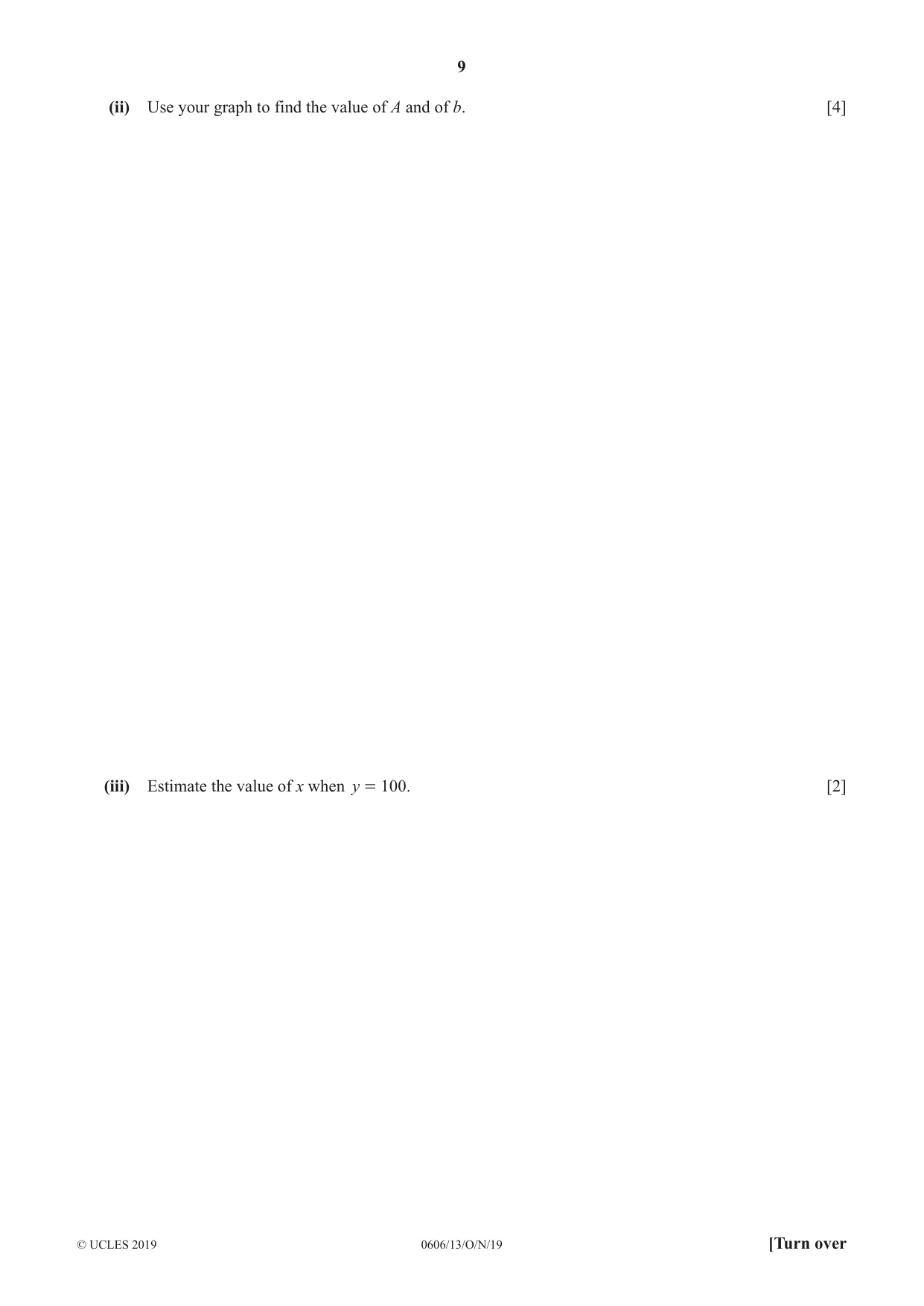 Cambridge IGCSE Mathematics - Additional 0606 2019 Oct/Nov Paper 1 · Variant 3 question paper, page 9 of 16
