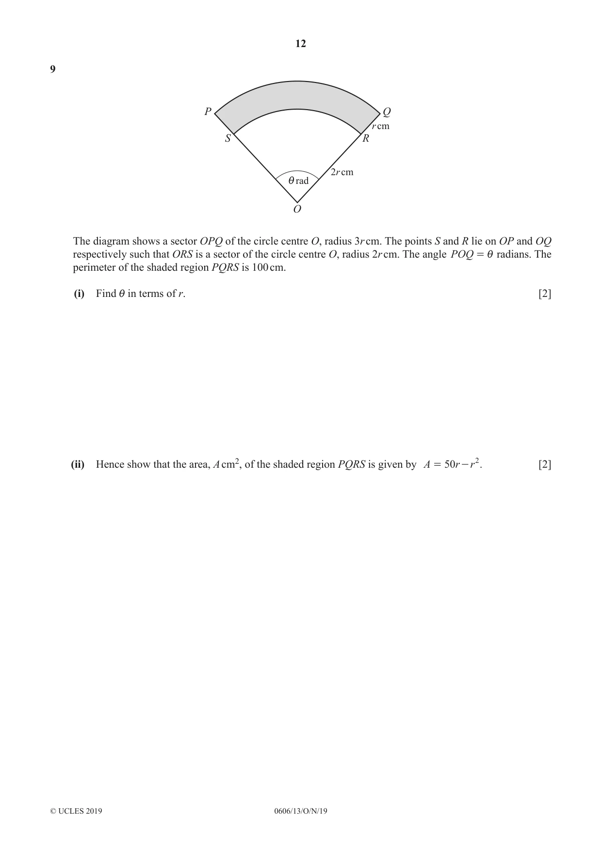 Cambridge IGCSE Mathematics - Additional 0606 2019 Oct/Nov Paper 1 · Variant 3 question paper, page 12 of 16