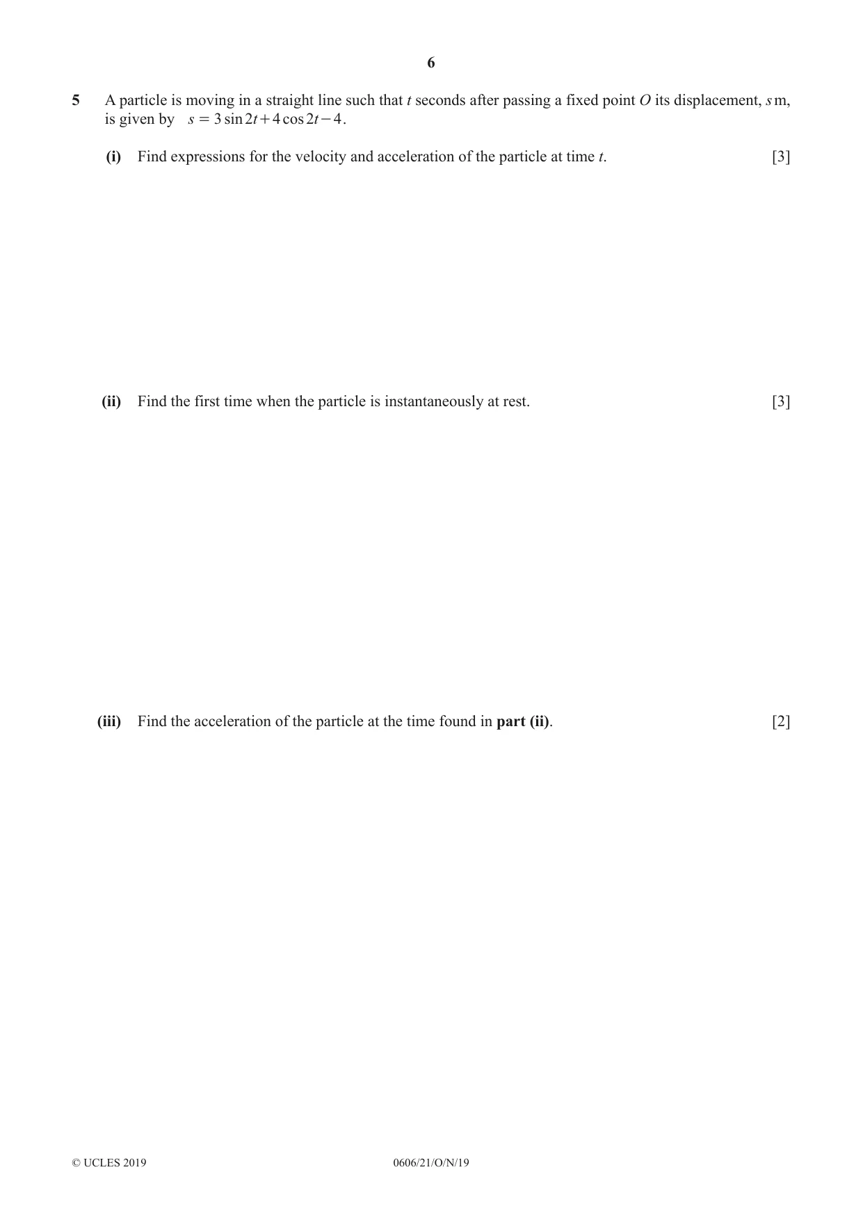 Cambridge IGCSE Mathematics - Additional 0606 2019 Oct/Nov Paper 2 · Variant 1 question paper, page 6 of 16