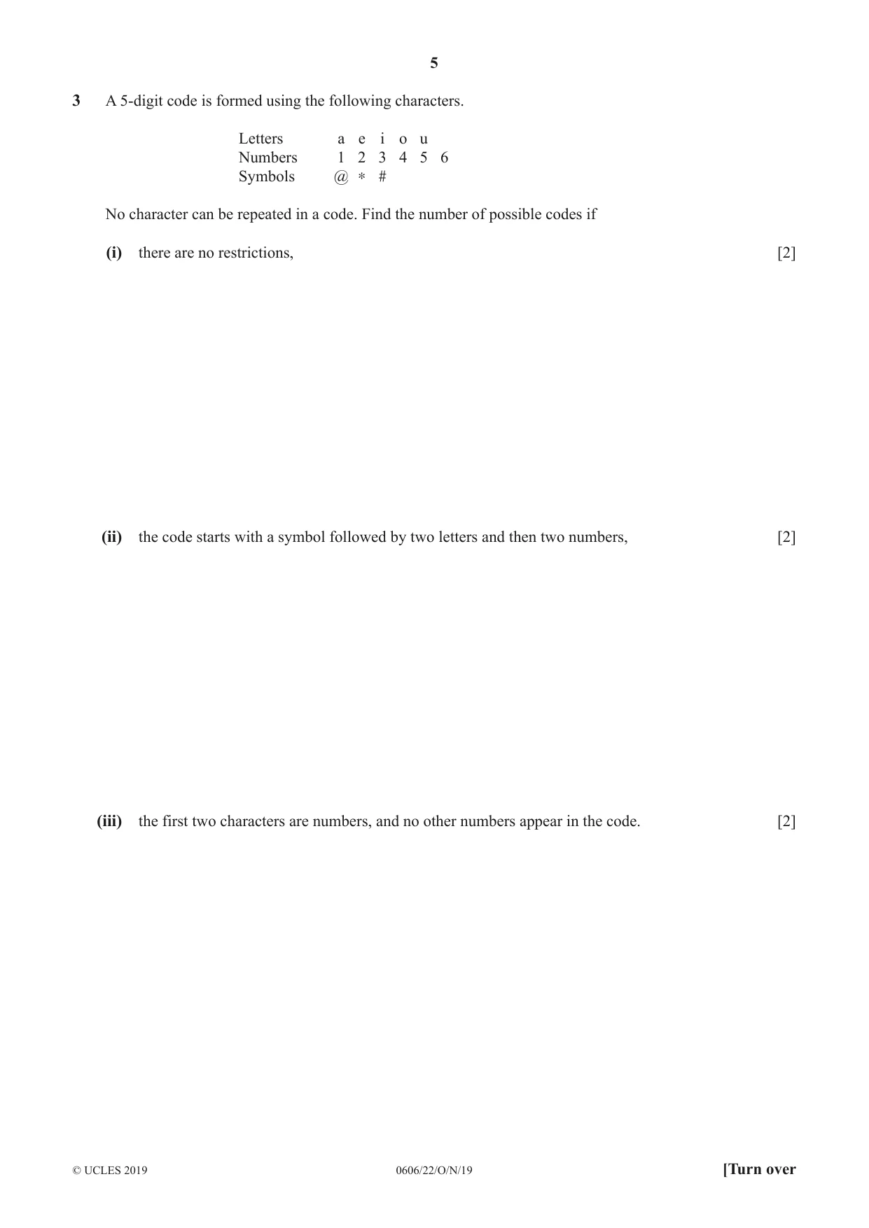 Cambridge IGCSE Mathematics - Additional 0606 2019 Oct/Nov Paper 2 · Variant 2 question paper, page 5 of 16