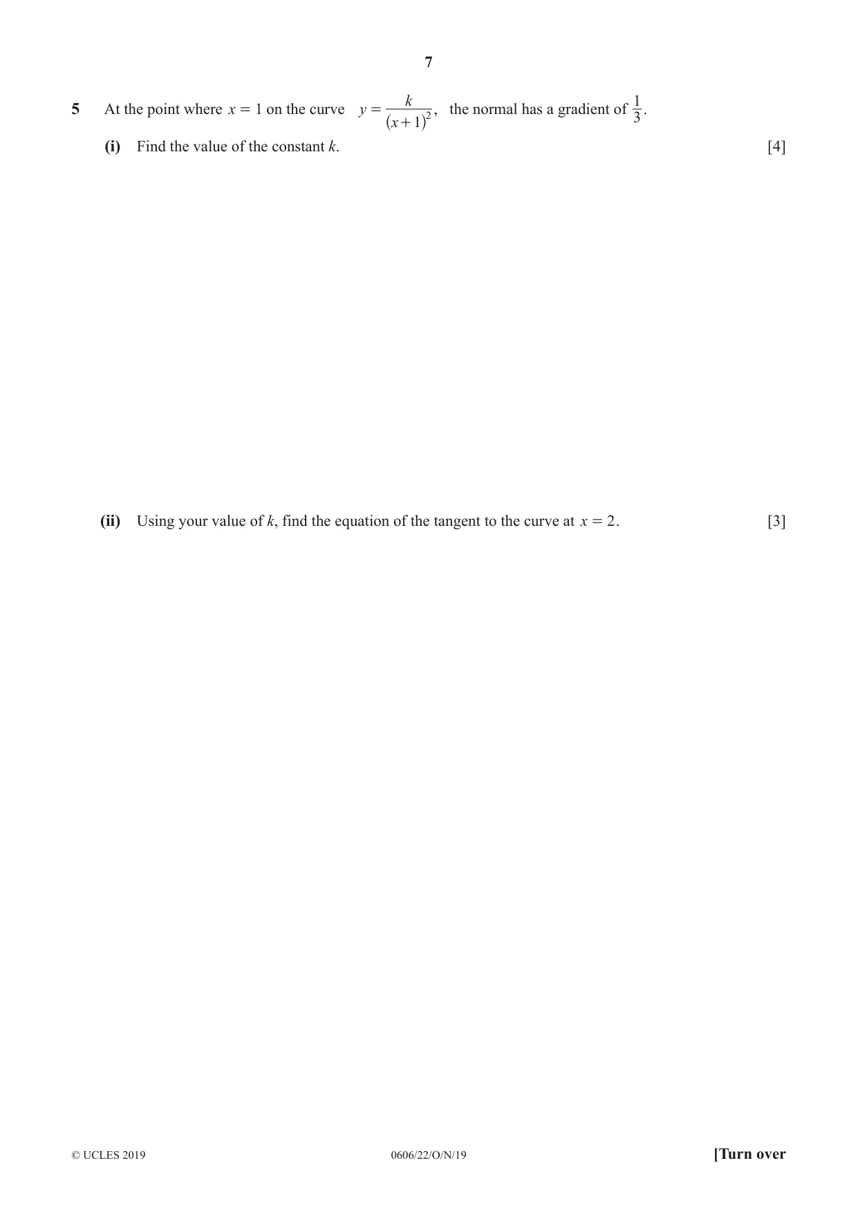 Cambridge IGCSE Mathematics - Additional 0606 2019 Oct/Nov Paper 2 · Variant 2 question paper, page 7 of 16