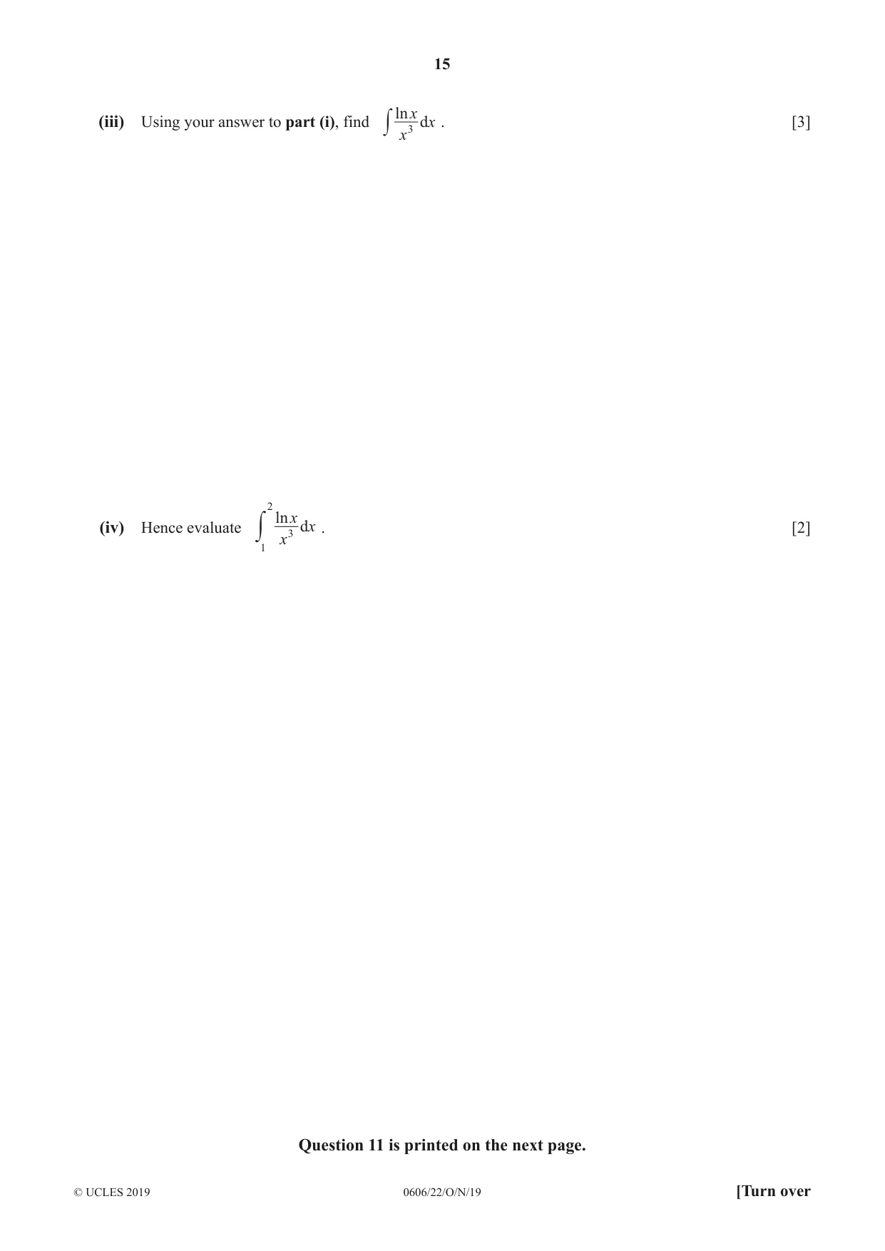 Cambridge IGCSE Mathematics - Additional 0606 2019 Oct/Nov Paper 2 · Variant 2 question paper, page 15 of 16