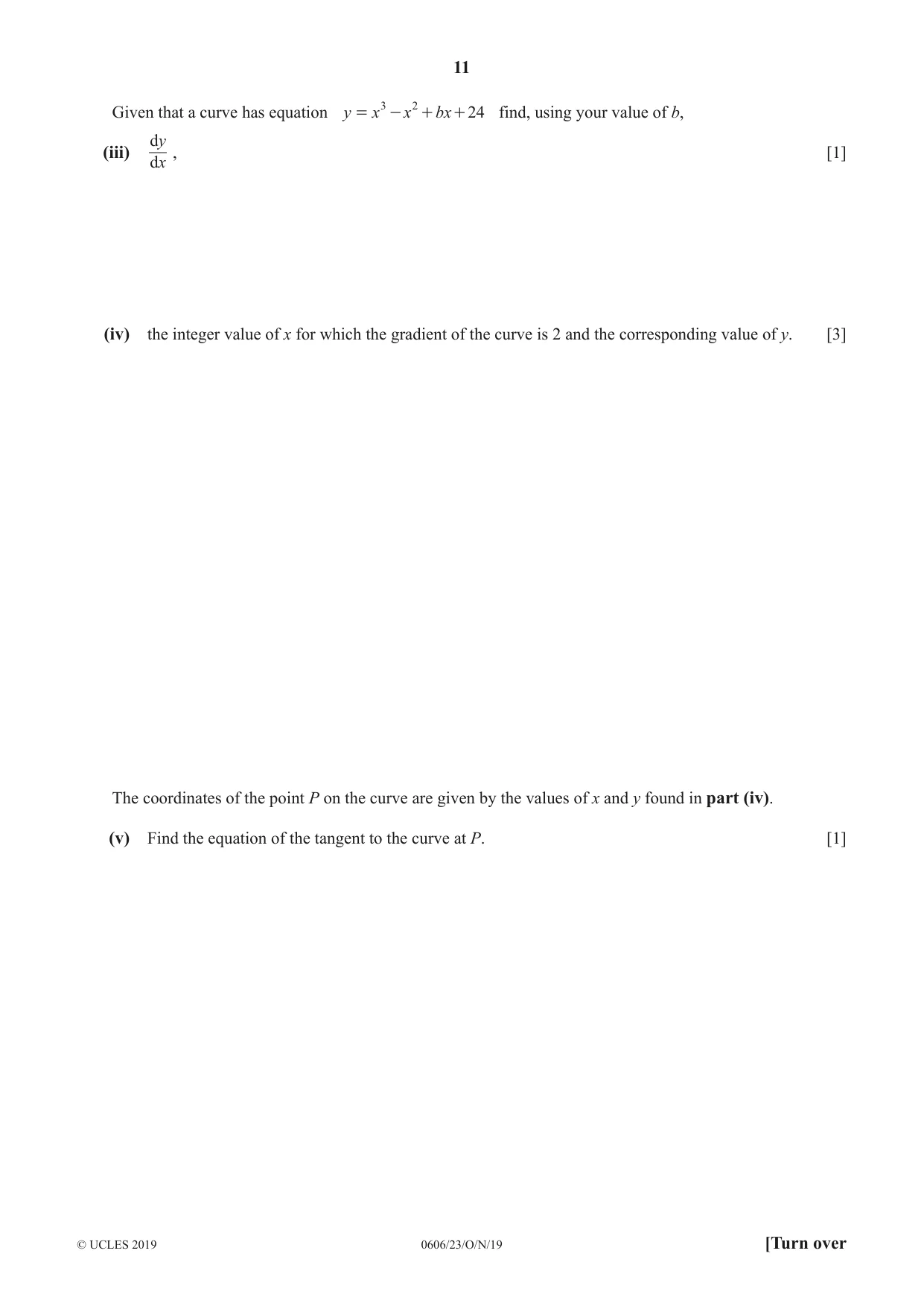 Cambridge IGCSE Mathematics - Additional 0606 2019 Oct/Nov Paper 2 · Variant 3 question paper, page 11 of 16