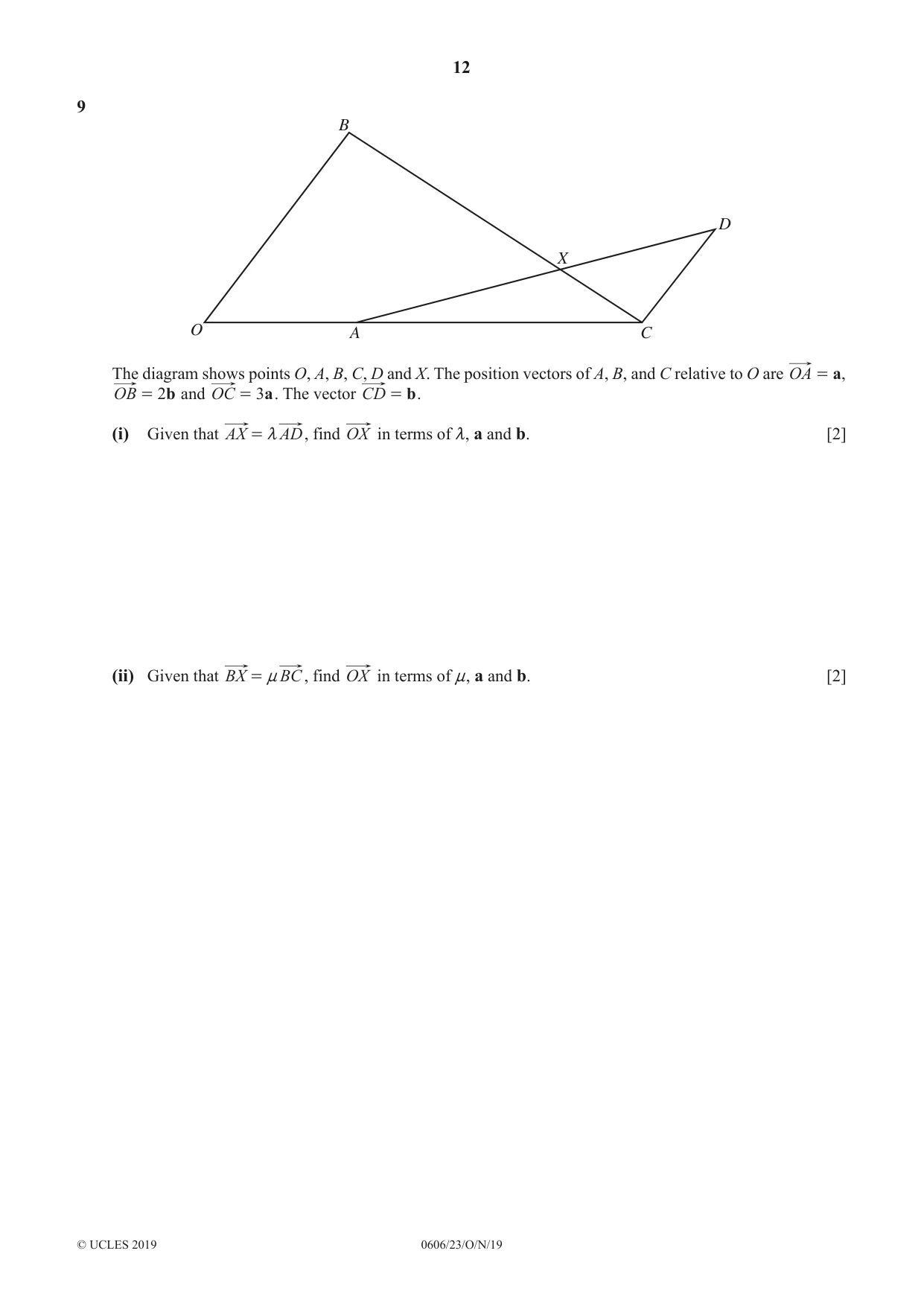 Cambridge IGCSE Mathematics - Additional 0606 2019 Oct/Nov Paper 2 · Variant 3 question paper, page 12 of 16