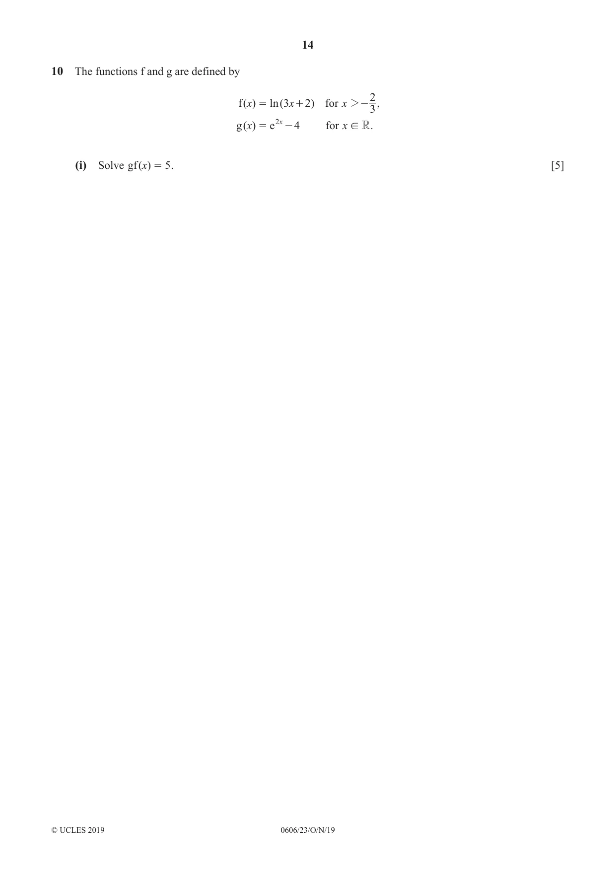 Cambridge IGCSE Mathematics - Additional 0606 2019 Oct/Nov Paper 2 · Variant 3 question paper, page 14 of 16