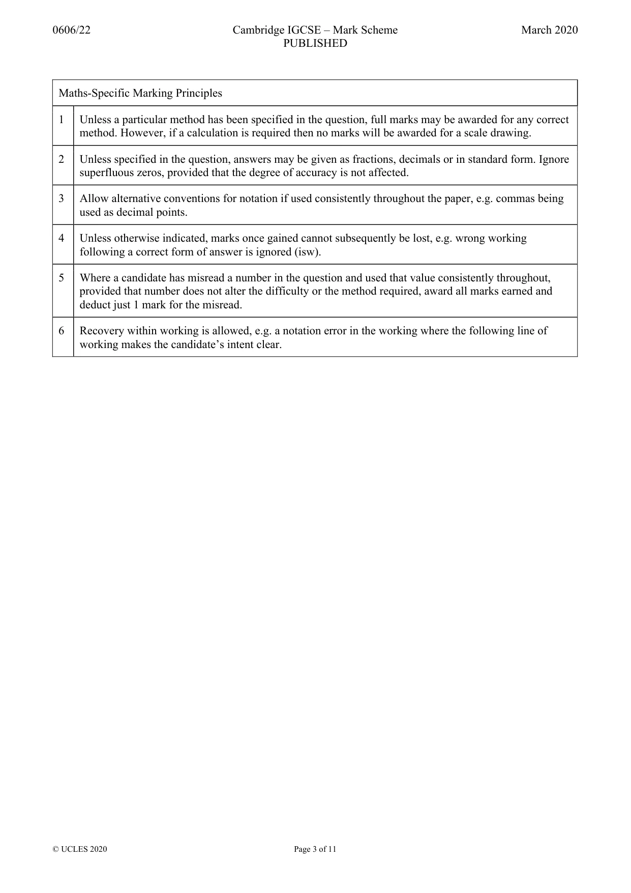 Mark scheme, page 3 of 11