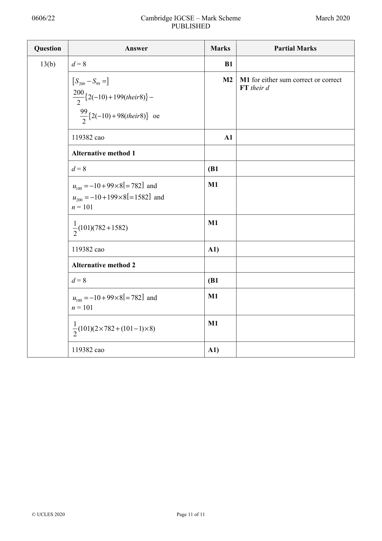 Mark scheme, page 11 of 11