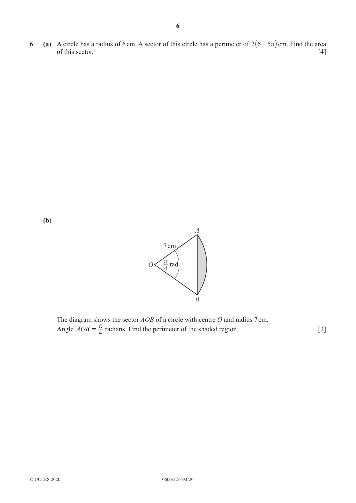 Cambridge IGCSE Mathematics - Additional 0606 2020 Feb/March Paper 2 · Variant 2 question paper, page 6 of 16