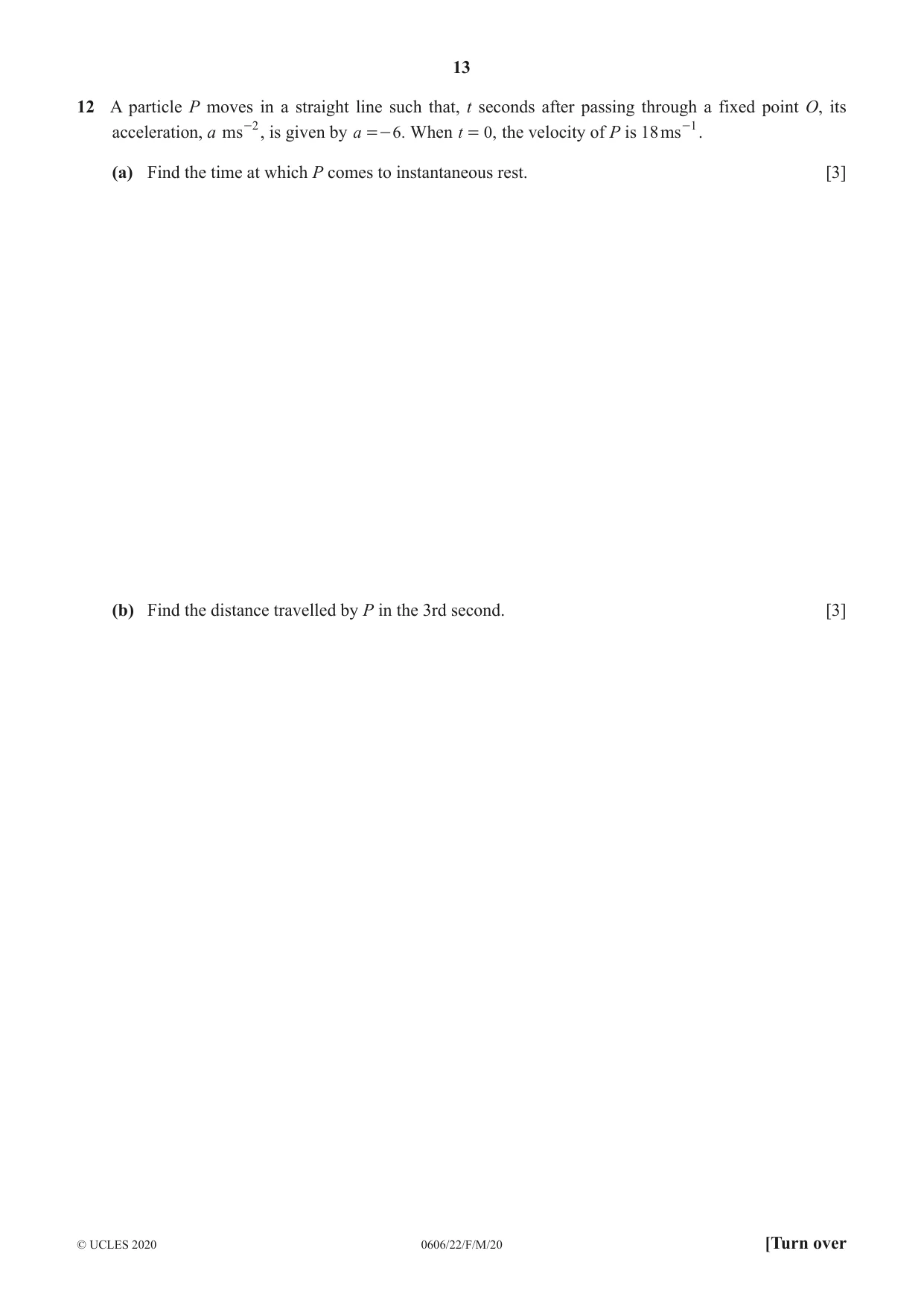 Cambridge IGCSE Mathematics - Additional 0606 2020 Feb/March Paper 2 · Variant 2 question paper, page 13 of 16