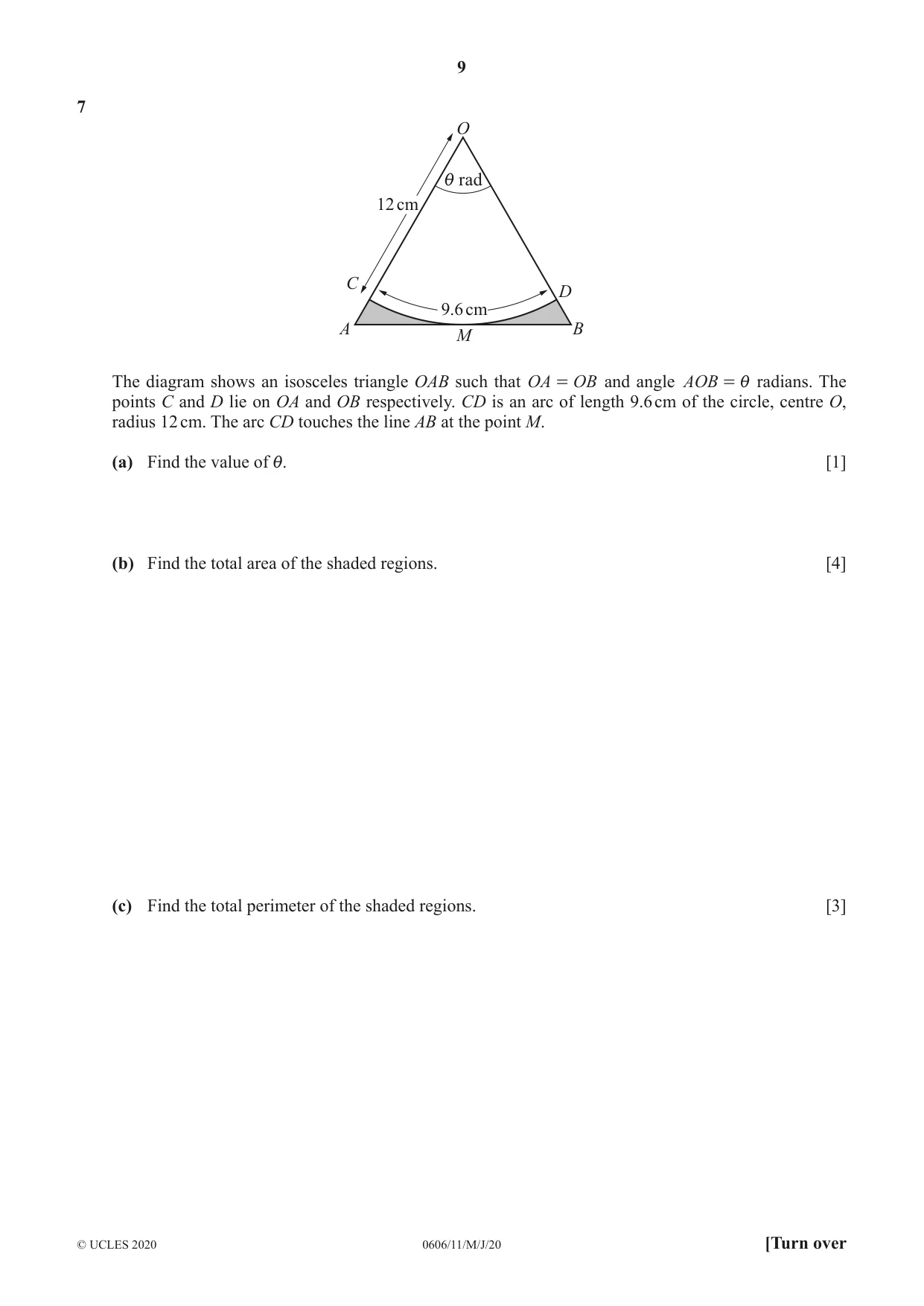 Cambridge IGCSE Mathematics - Additional 0606 2020 May/June Paper 1 · Variant 1 question paper, page 9 of 16