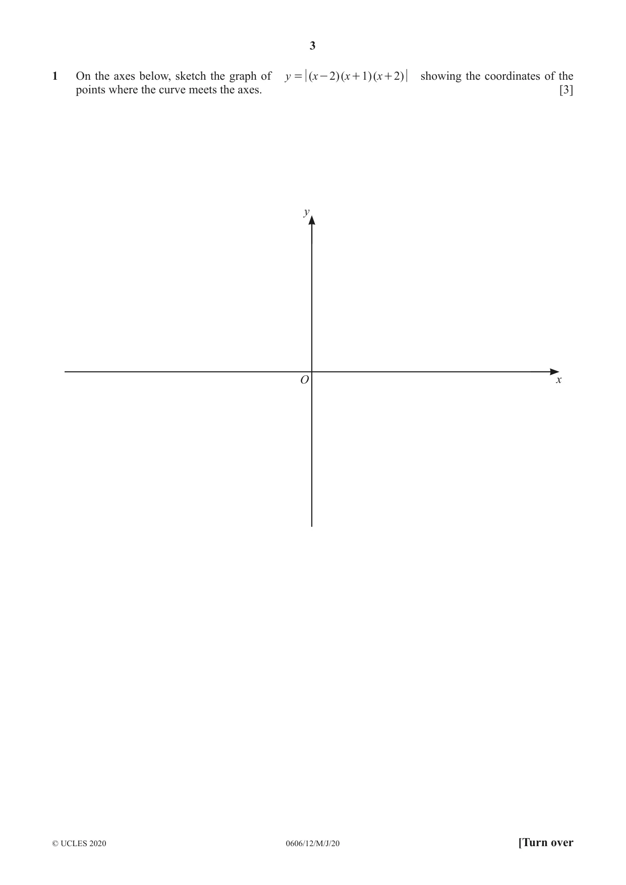 Cambridge IGCSE Mathematics - Additional 0606 2020 May/June Paper 1 · Variant 2 question paper, page 3 of 16