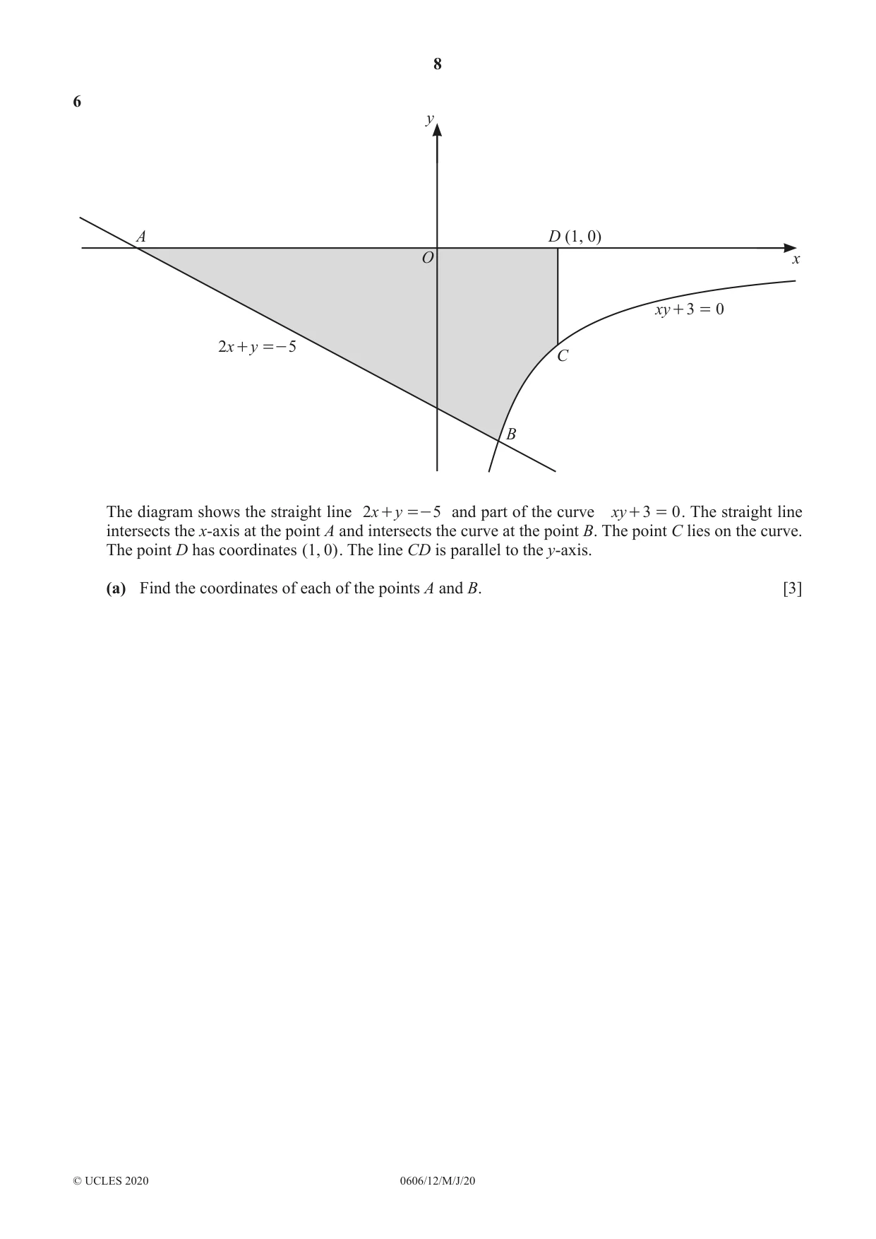 Cambridge IGCSE Mathematics - Additional 0606 2020 May/June Paper 1 · Variant 2 question paper, page 8 of 16