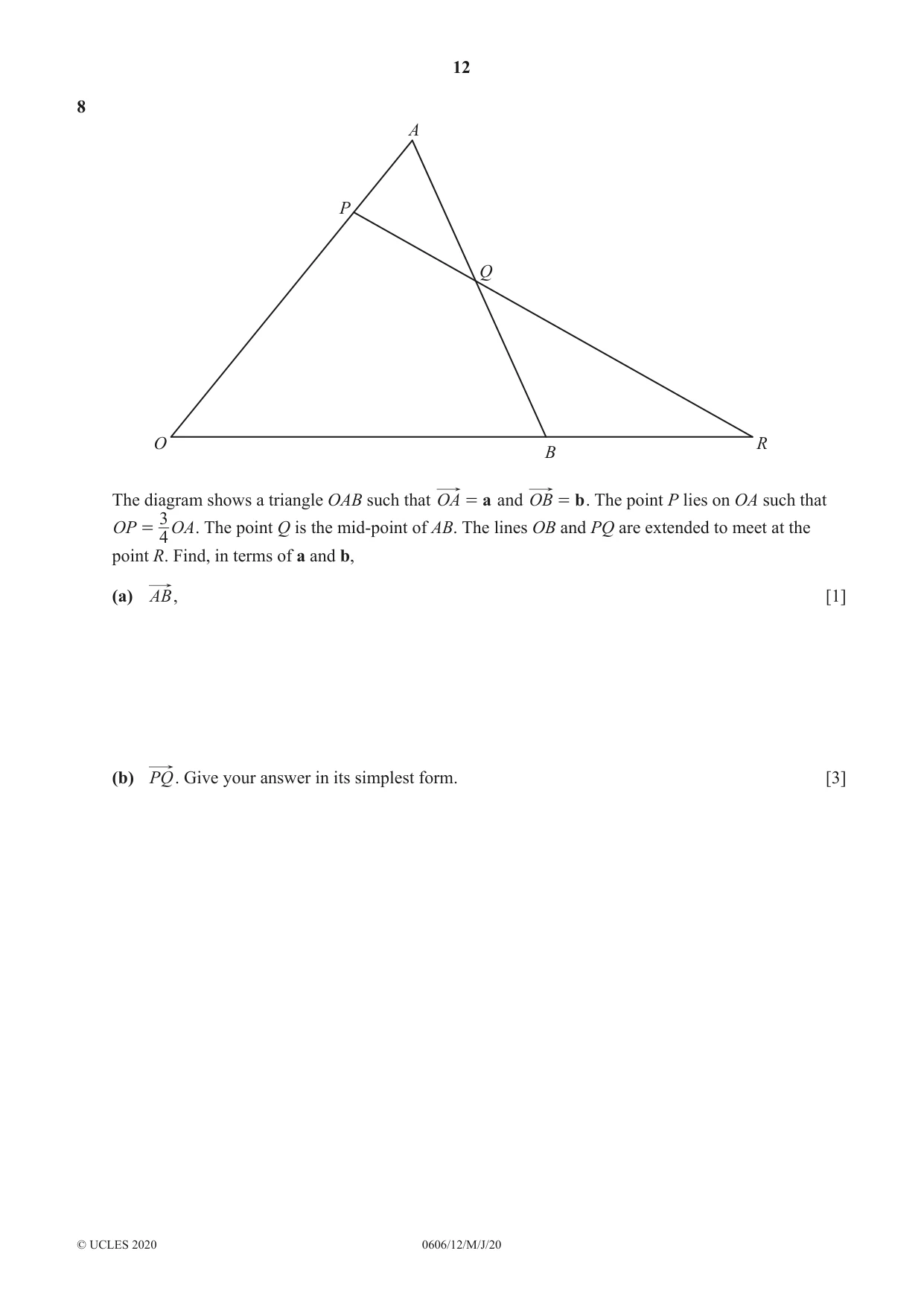 Cambridge IGCSE Mathematics - Additional 0606 2020 May/June Paper 1 · Variant 2 question paper, page 12 of 16