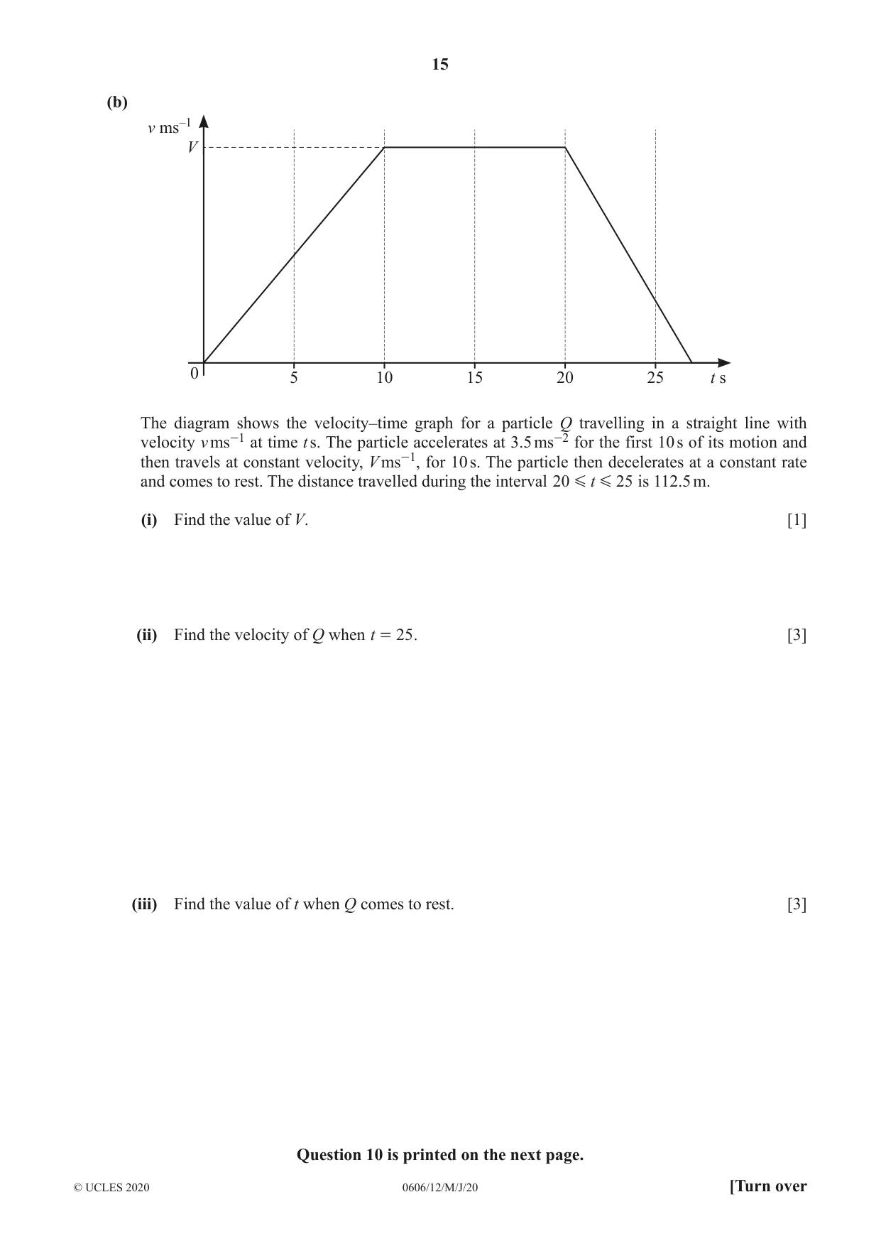 Cambridge IGCSE Mathematics - Additional 0606 2020 May/June Paper 1 · Variant 2 question paper, page 15 of 16