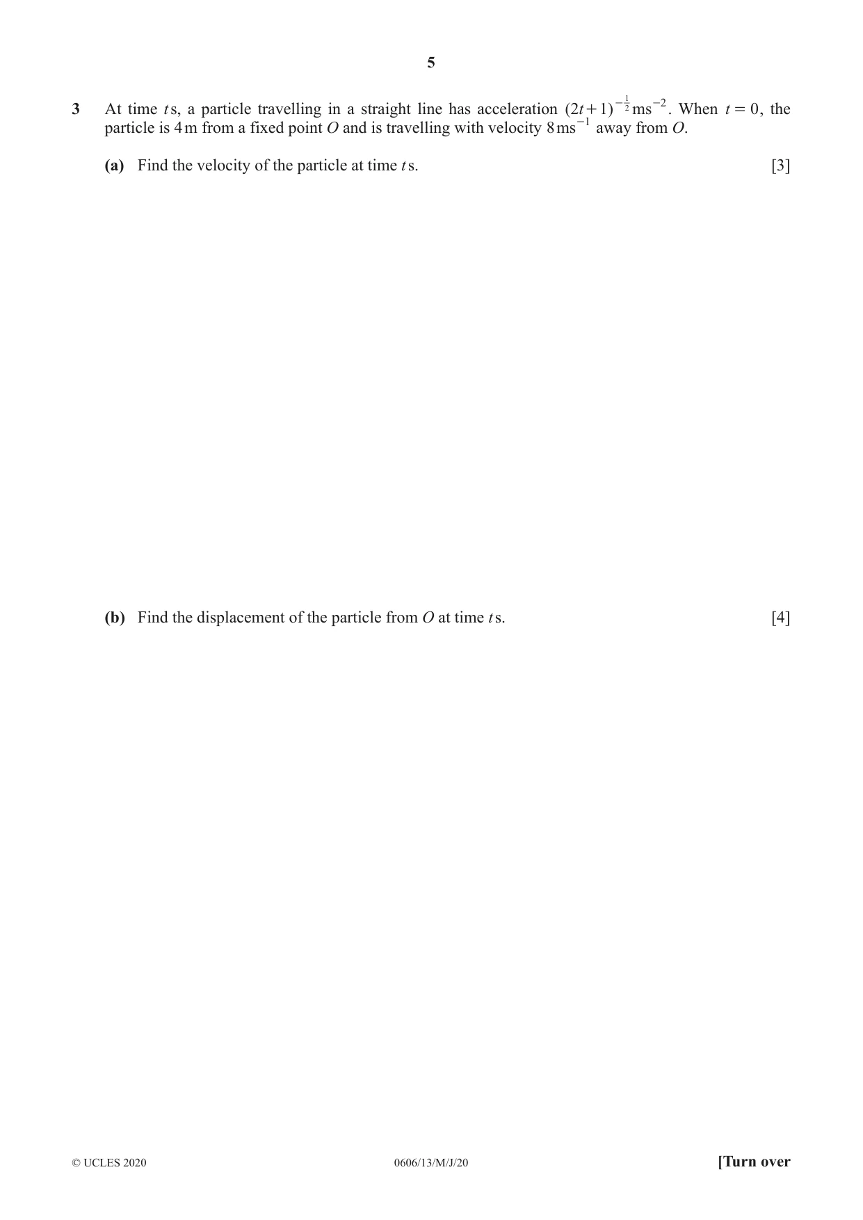 Cambridge IGCSE Mathematics - Additional 0606 2020 May/June Paper 1 · Variant 3 question paper, page 5 of 16