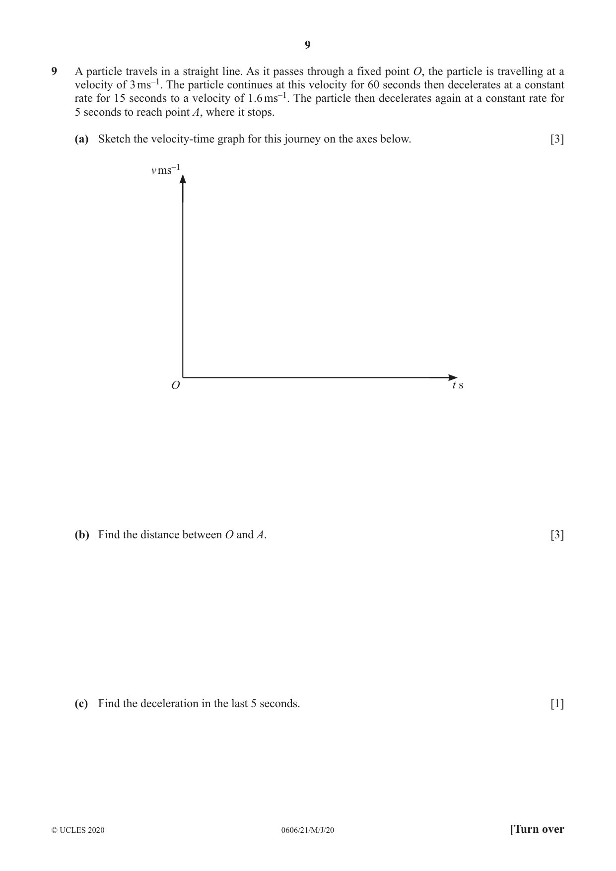 Cambridge IGCSE Mathematics - Additional 0606 2020 May/June Paper 2 · Variant 1 question paper, page 9 of 16